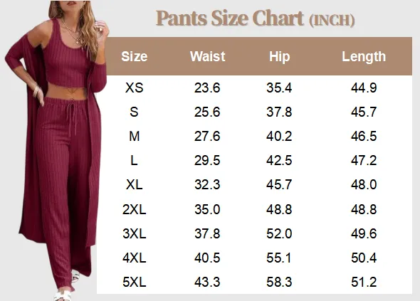 Women’s 3-Piece Loungewear Set with Cardigan