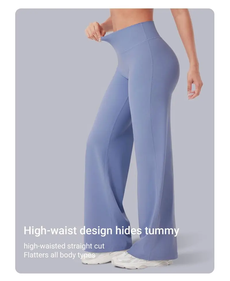 No Front Seam High Waist Straight Leg Gym Yoga Pants