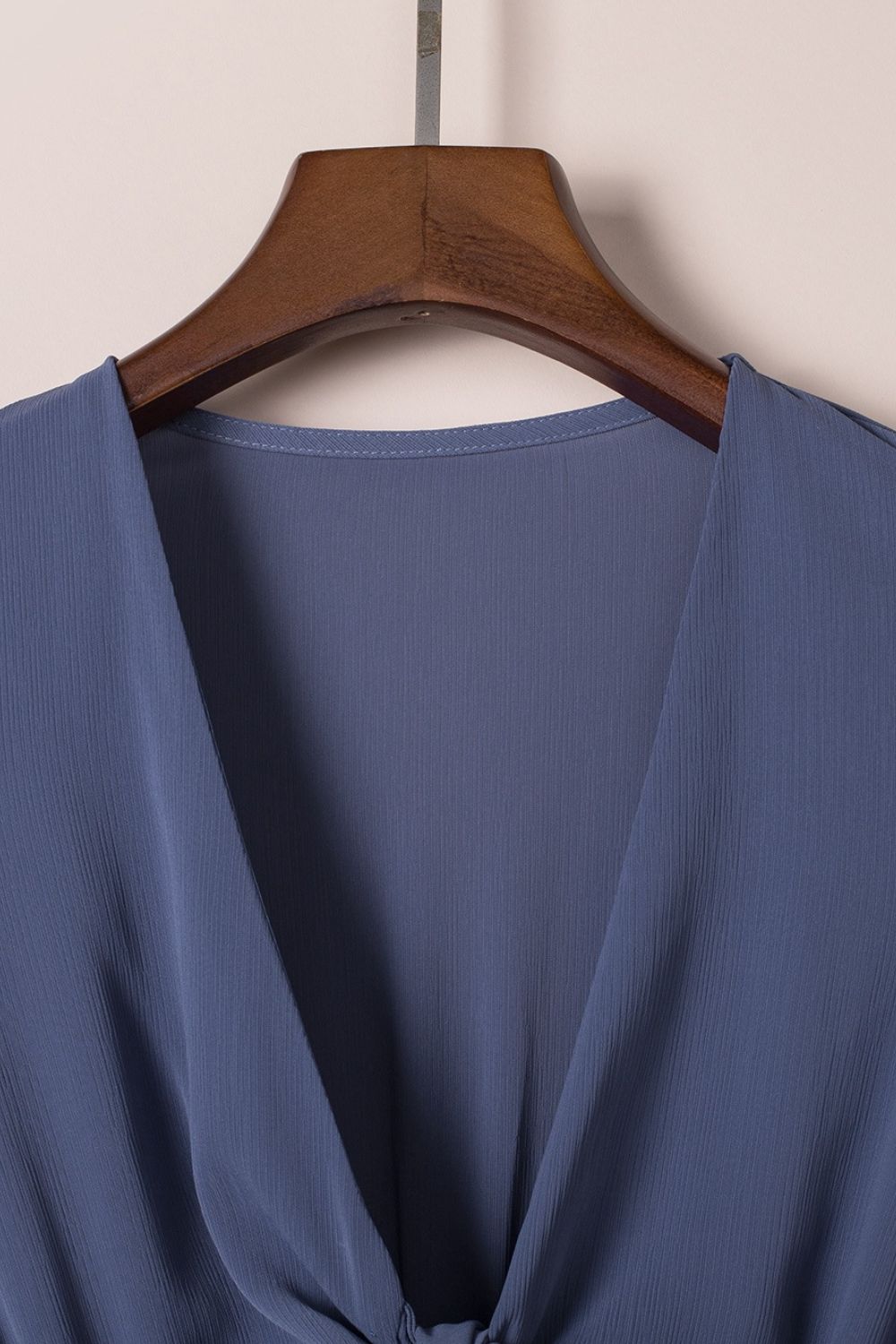 Bow-Tie V-Neck Ruffle Hem Mini Dress