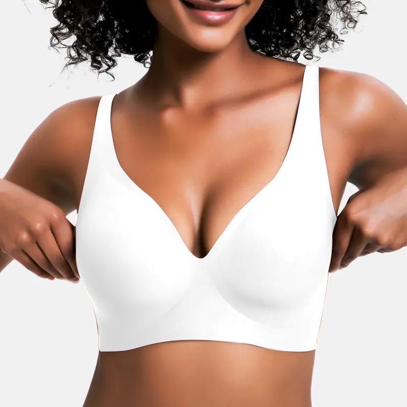 Women’s Wireless Push-Up Deep V Seamless Comfort Bra