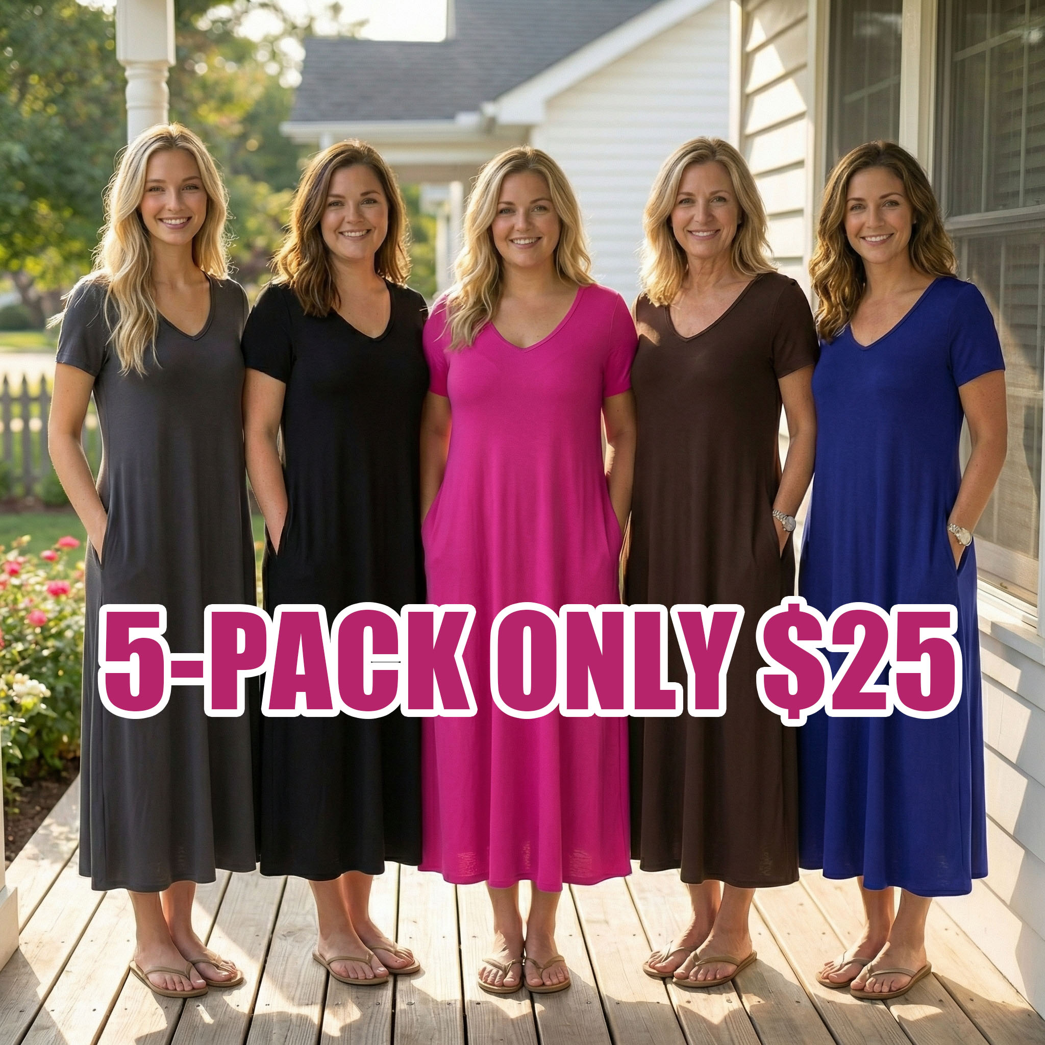 Women's Soft Fitted Lounge Dress with Pockets – Short Sleeve Casual Sleepwear