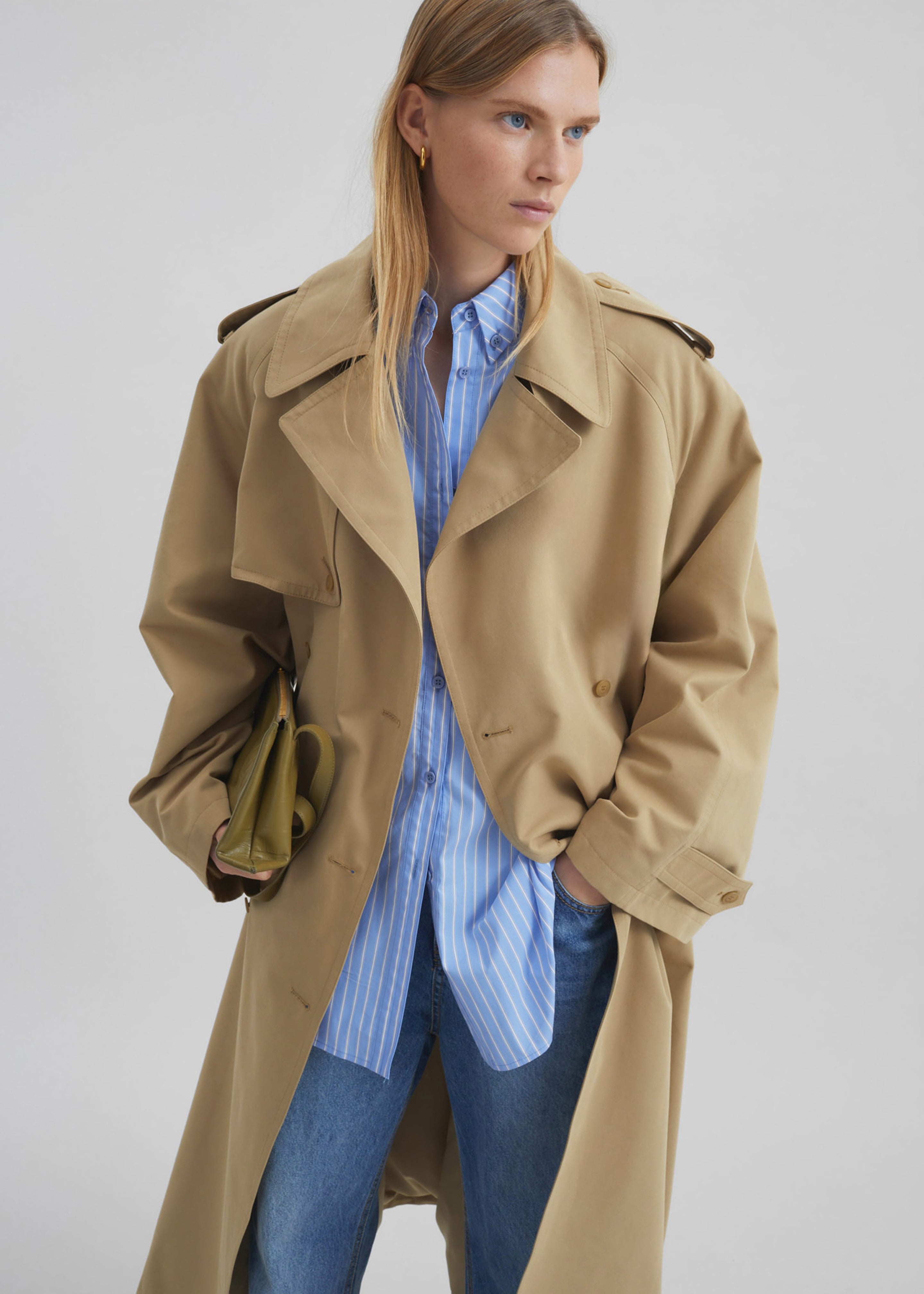 Riva Cotton Trench Coat - Camel