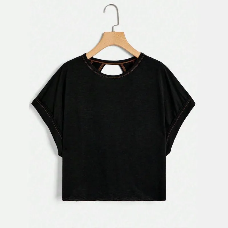 Women's Asymmetrical Cut-Out Batwing Tee