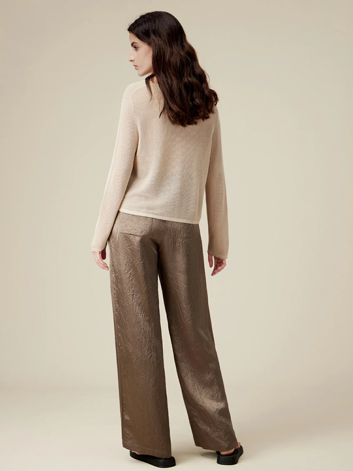 Elegant Beige Knit Cardigan