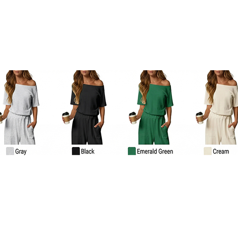 🧼🧼Women's Off-Shoulder Wide Leg Jumpsuit with Back Cutout