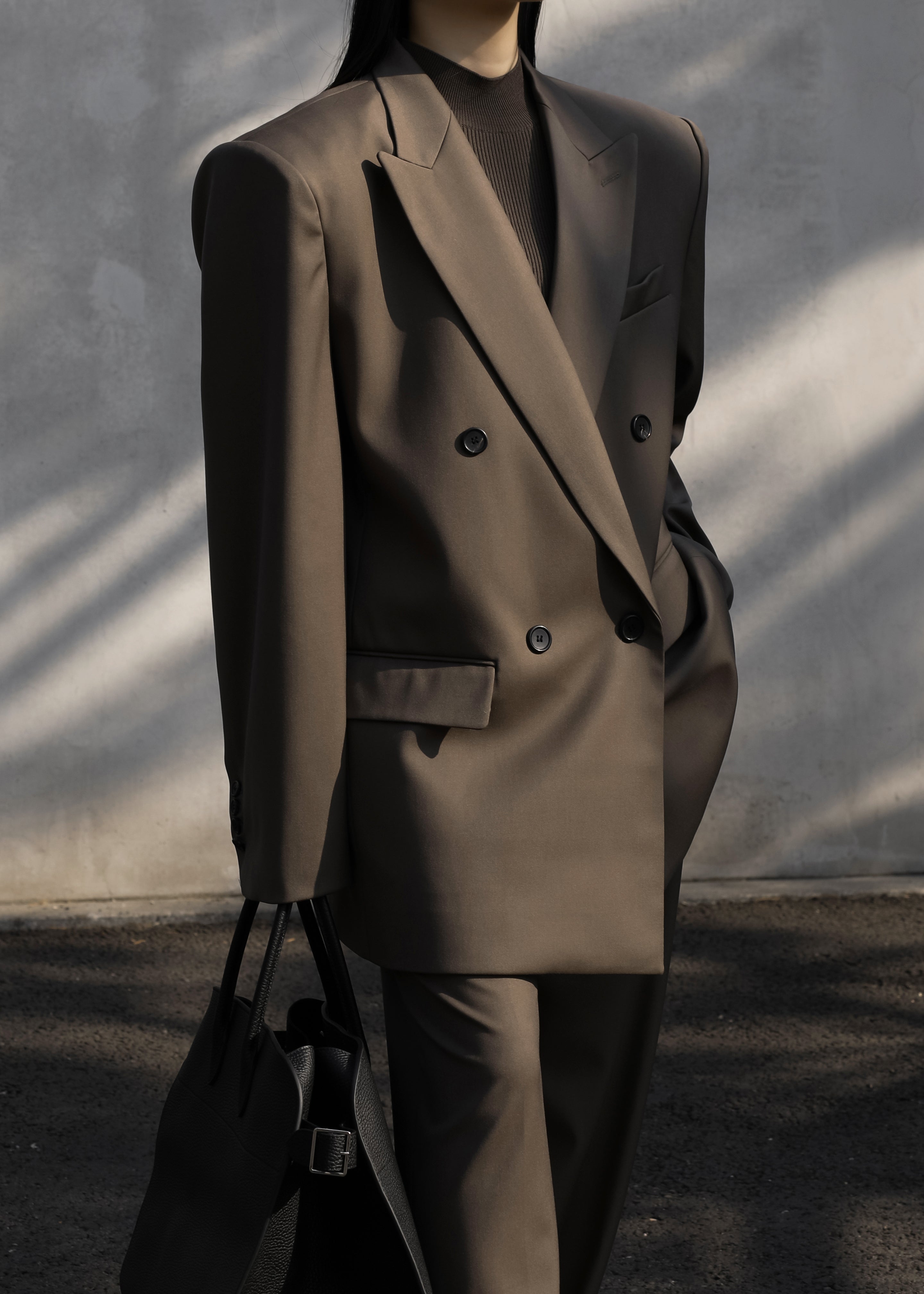 Pallen Double Breasted Blazer - Brown