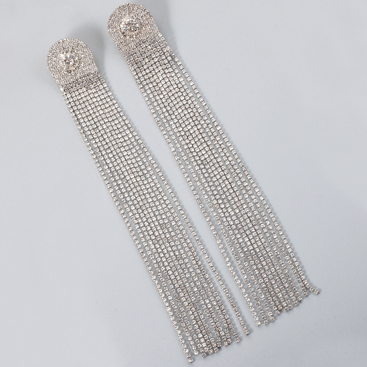 NOLA MULTI DIAMANTE TASSEL EARRINGS IN SILVER