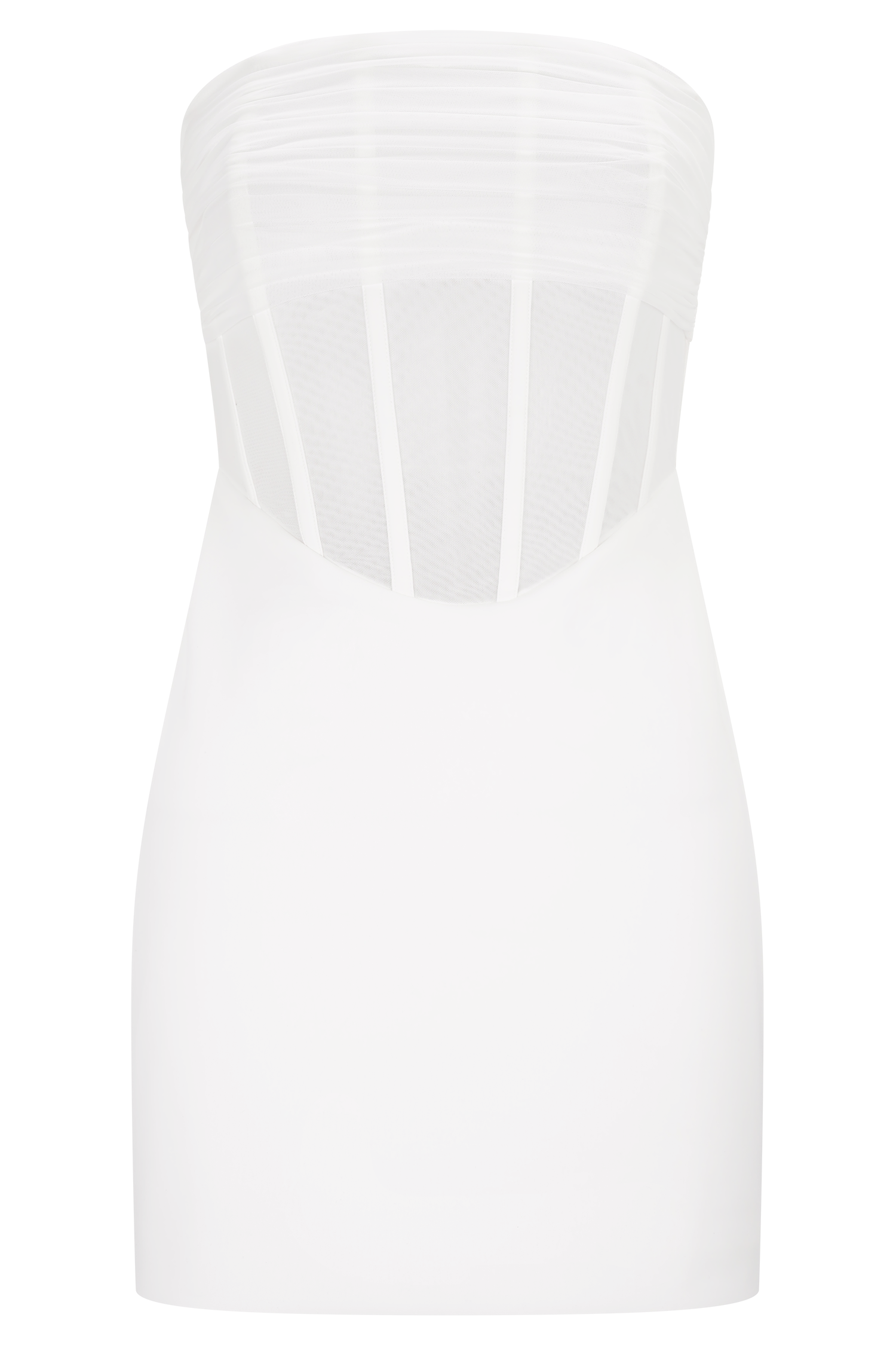 Ivory Mesh Corset Mini Dress