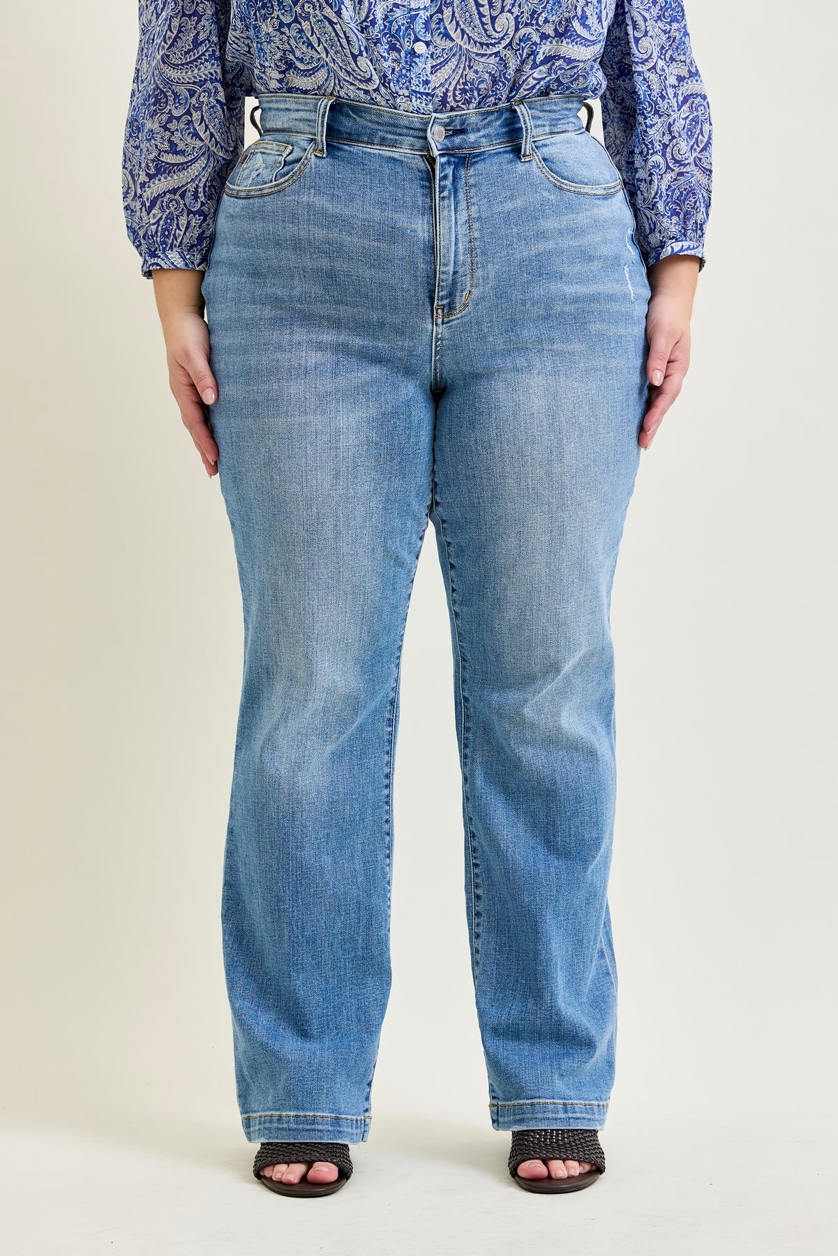 Aliana High Rise Trouser Straight Fit Jeans - PLUS