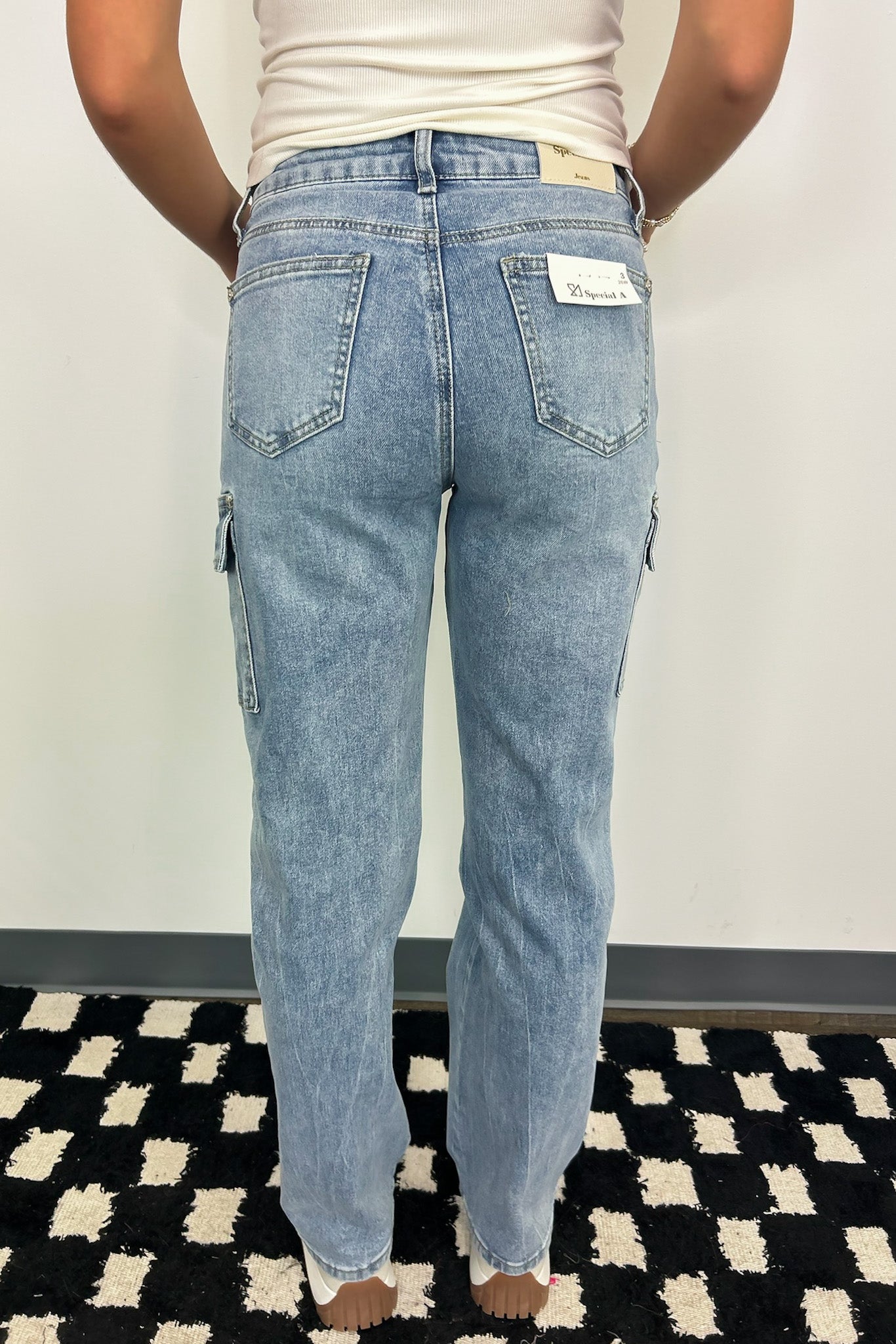 High Rise Cargo Dad Jeans