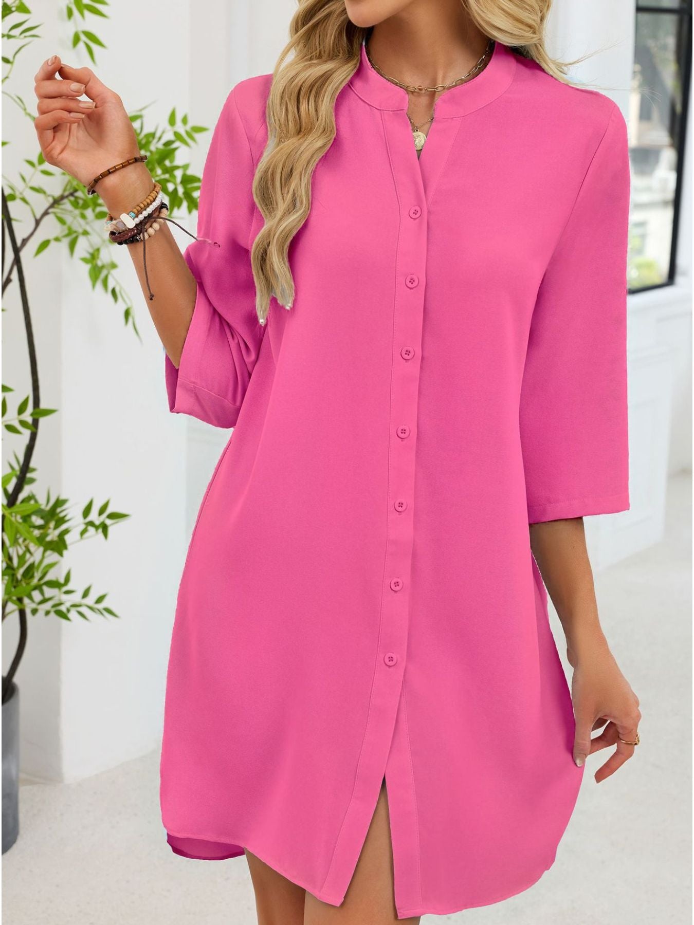 Casual Button-Down Shirt Dress