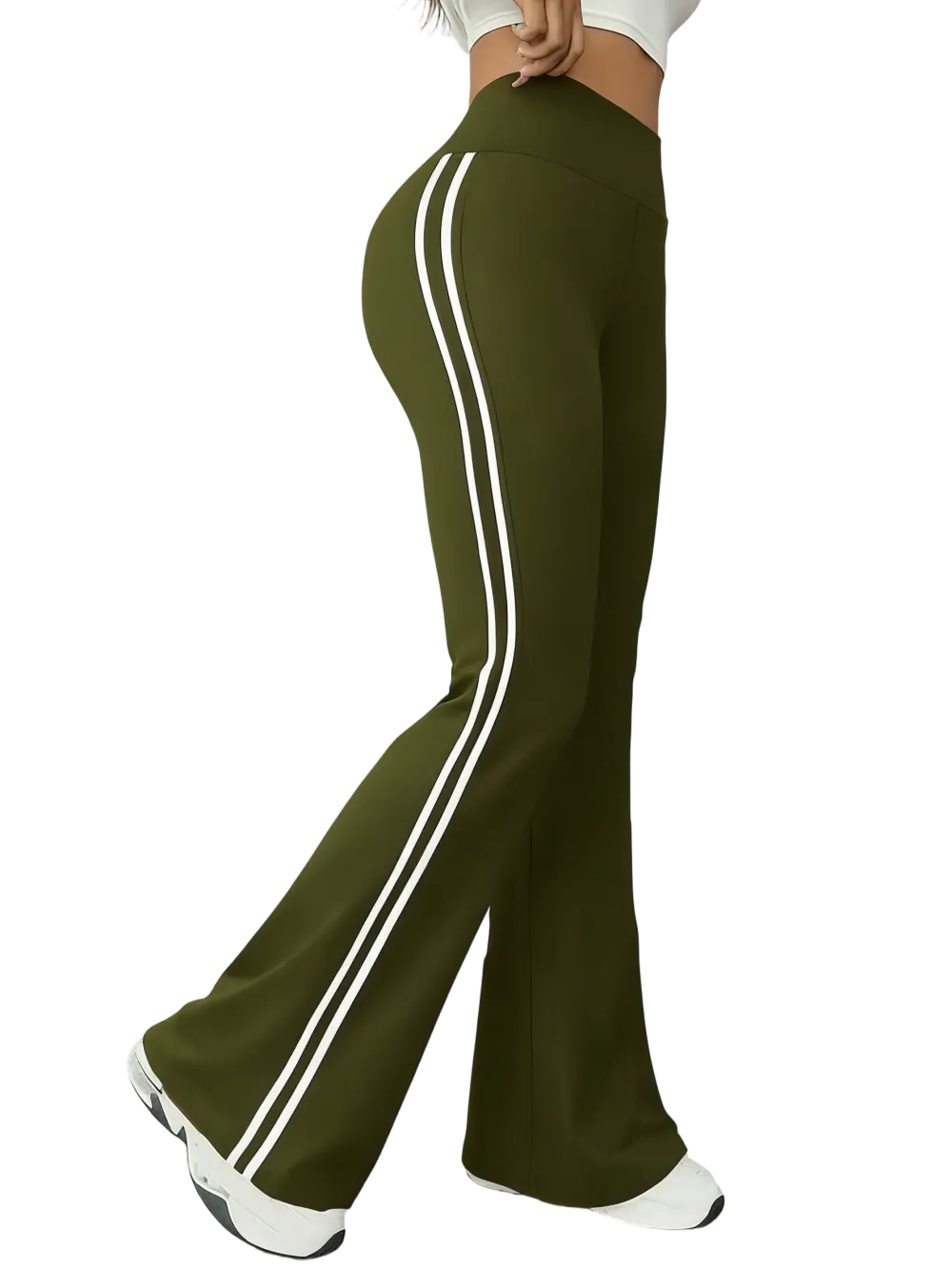 Women’s High Waist Colorblock Flared Sport Pants