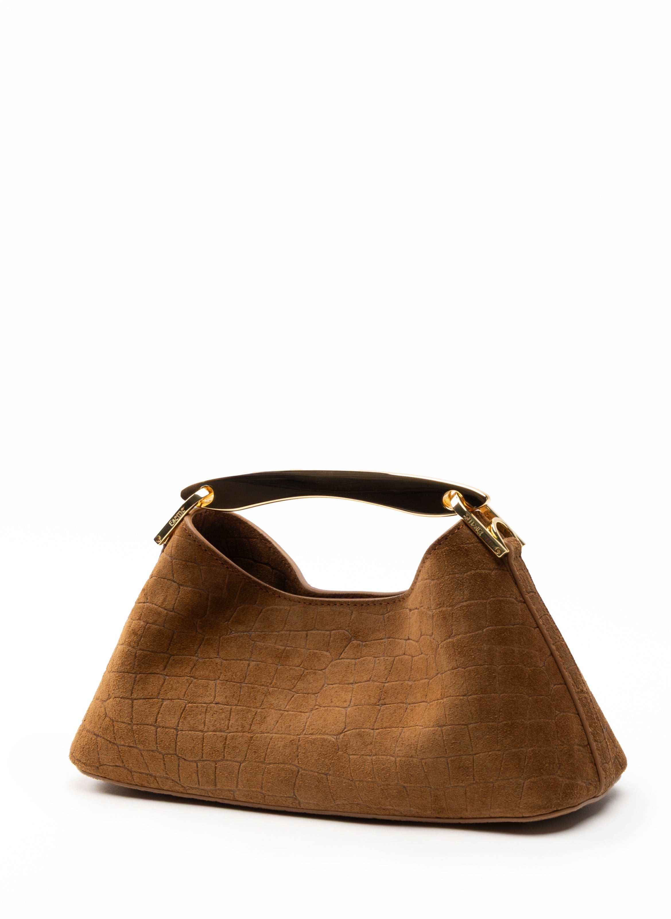 Mini Boomerang Croco Suede Cognac Clearance Sale 85%OFF