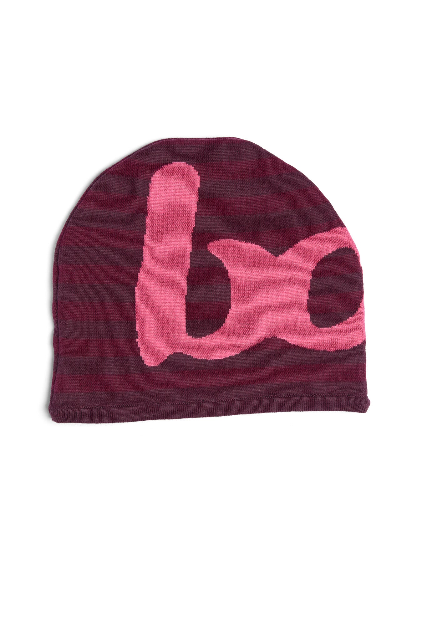STRIPED KNIT BEANIE (MAGENTA/PINK)