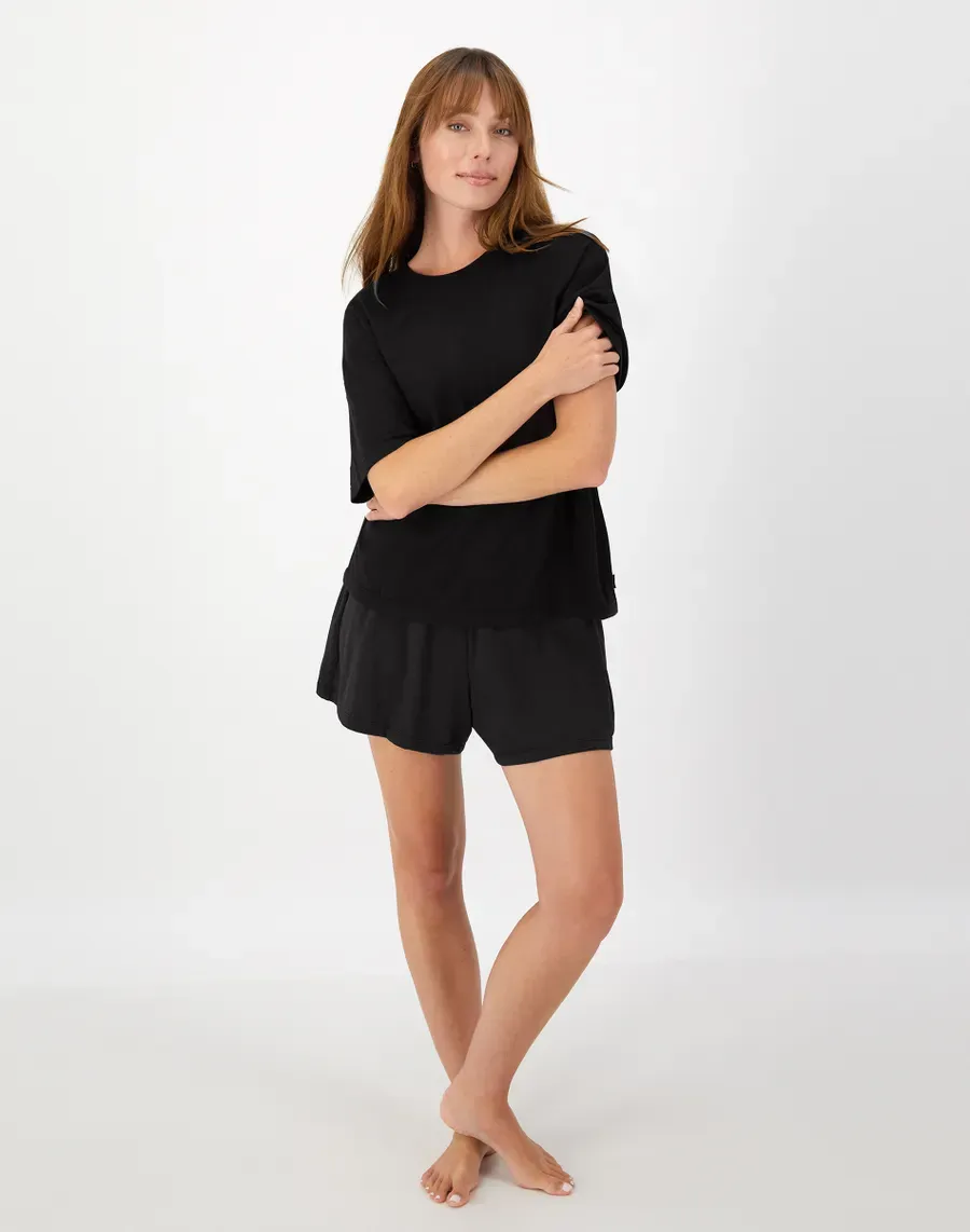 Women’s 2-Piece Lounge Set – Soft Boxy T-Shirt & Sleep Shorts