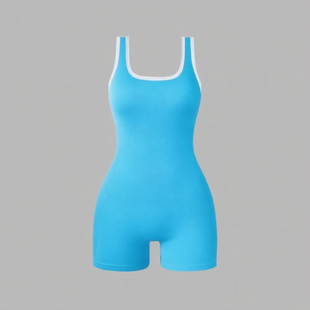 Lady's Sleeveless Solid-color Close-fitting  Rompers