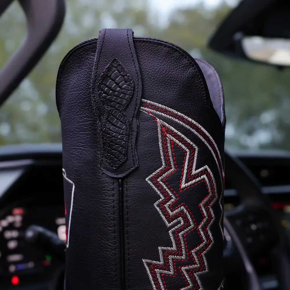 “Royal Flush” Python Leather Boots - Square Toe