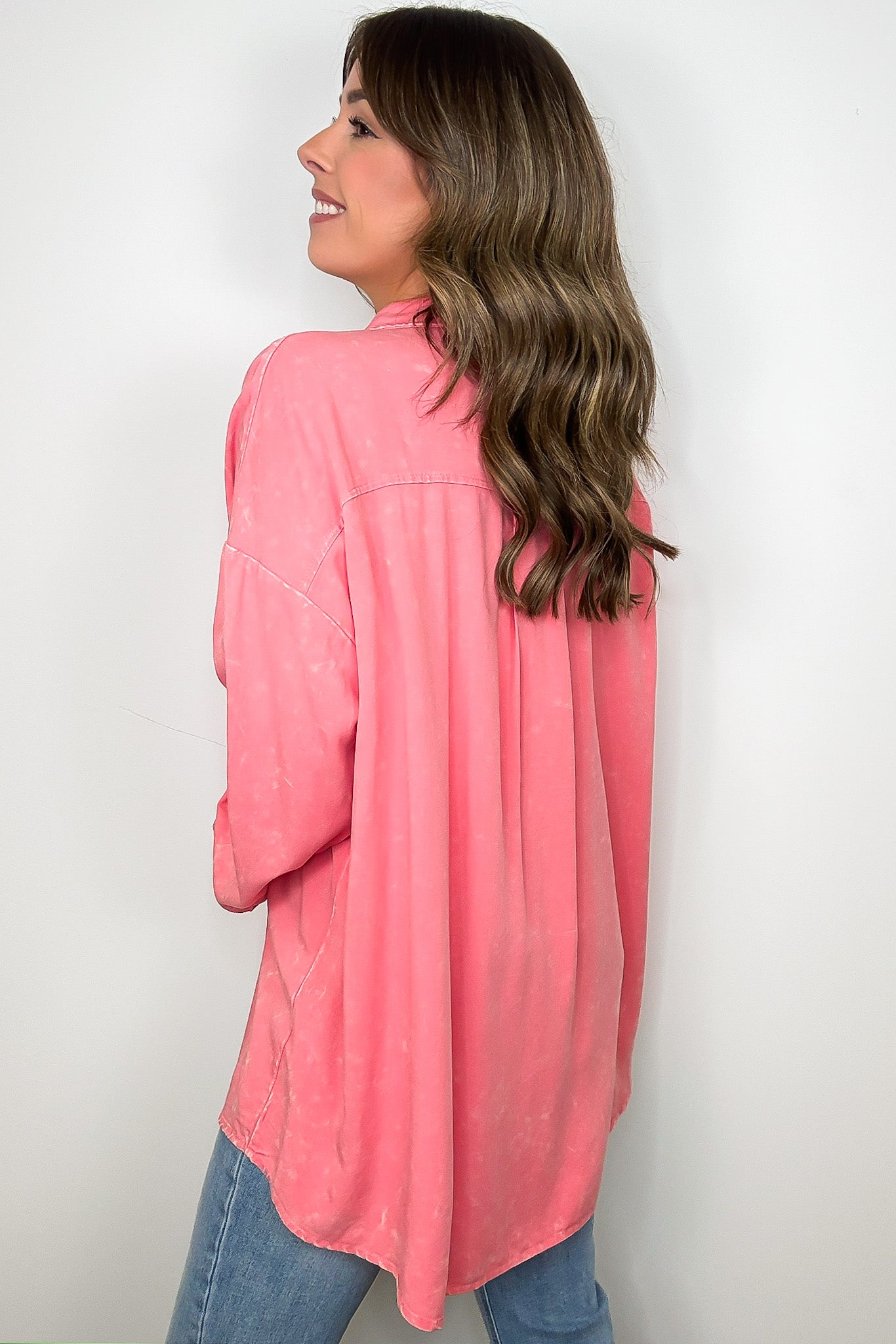 Mineral Wash Button Down Top