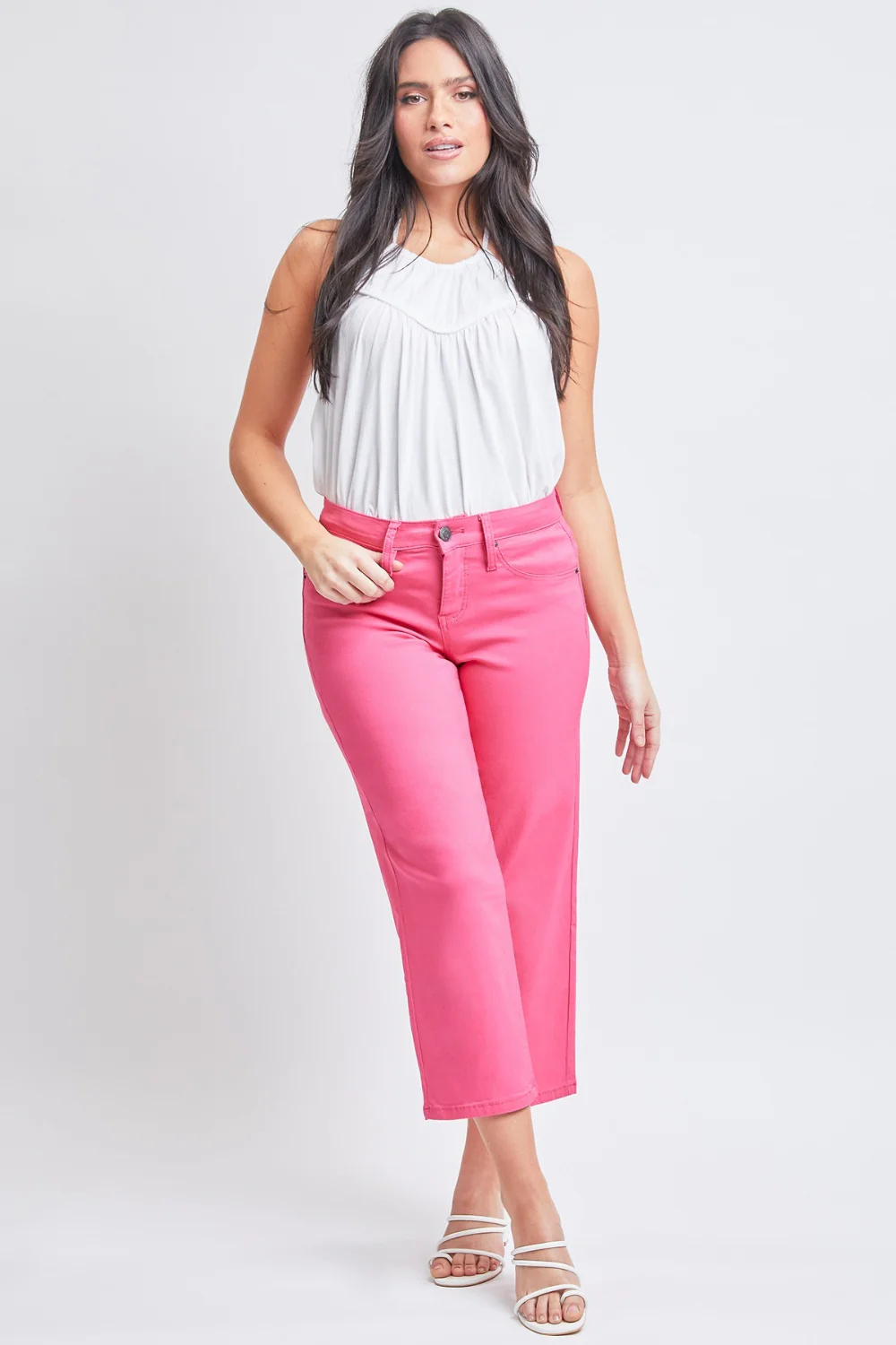 Jeanswear Mid-Rise Hyperstretch Cropped Straight Pants