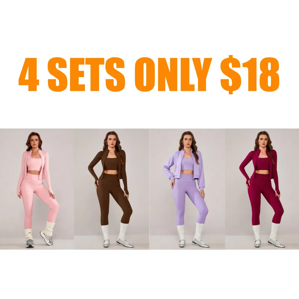 Women's 3-Piece Activewear Set with Stretchy