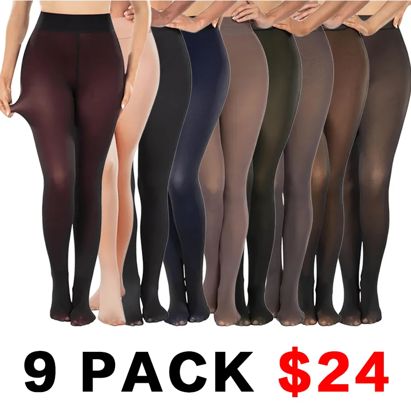 2.6$ Each Women's Fleece Lined Tights - Fake Sheer Warm Pantyhose Thick Winter Leggings