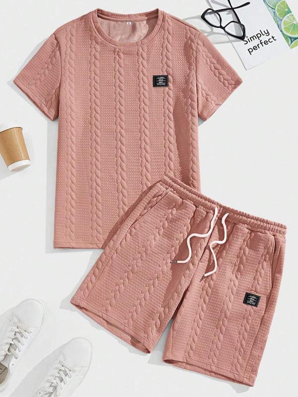 Men’s Casual T-Shirt & Drawstring Shorts Set (Regular Fit)