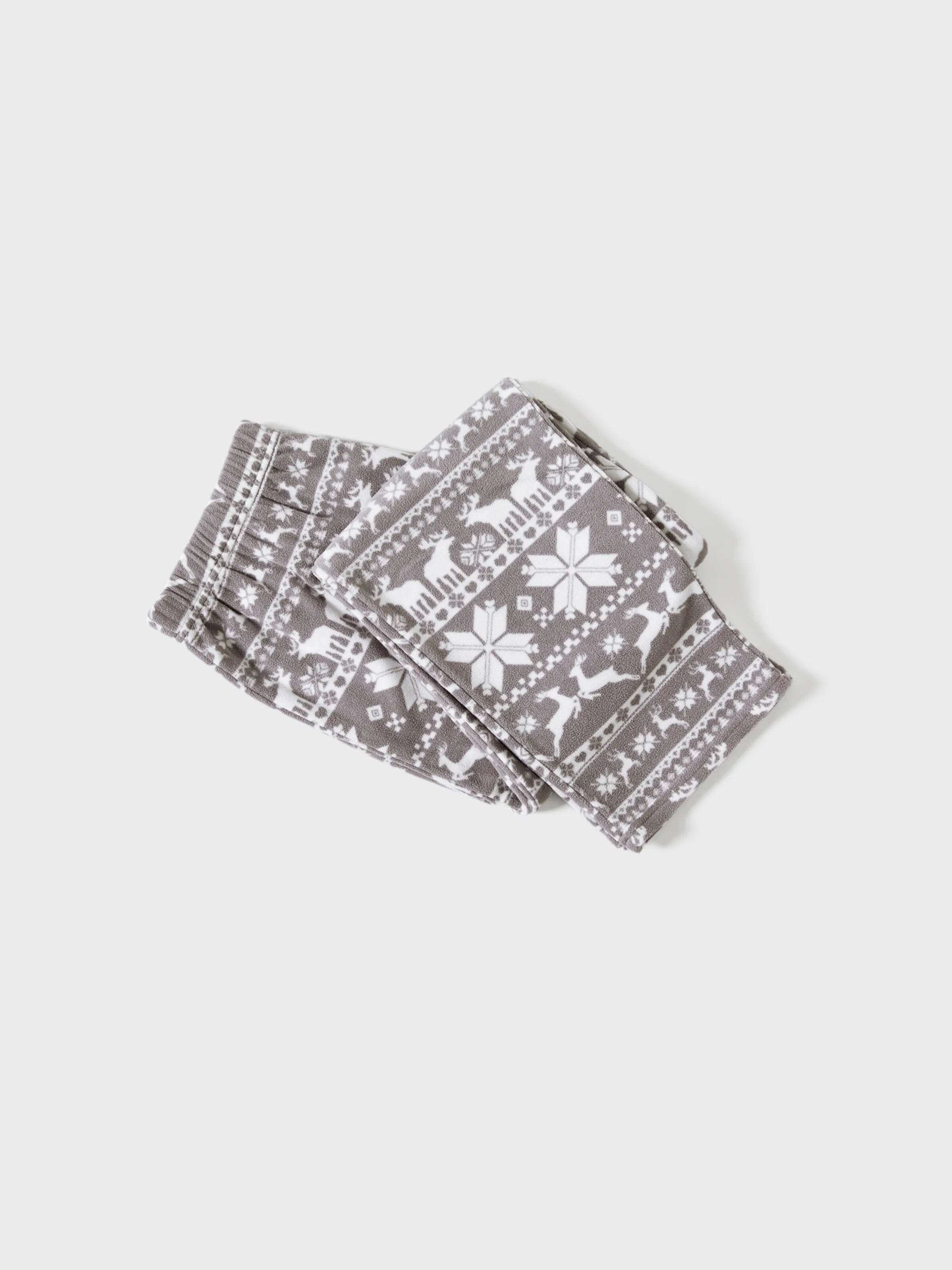 Christmas Family Matching Letters Embroidered Long-sleeve Hooded Fleece Pajamas Sets with Christmas Socks White