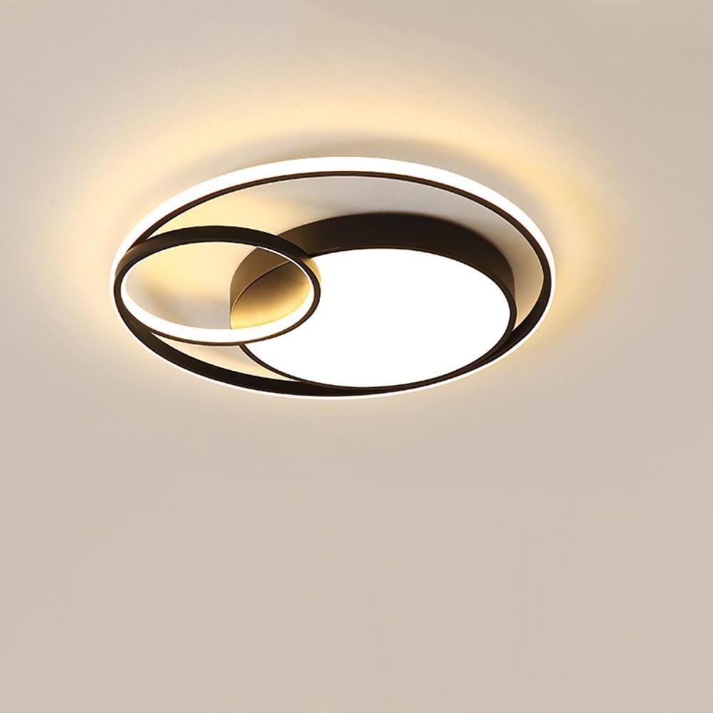 Circular Minimalist Bamboo Flush Mount LED Light Bedroom Ceiling Lights