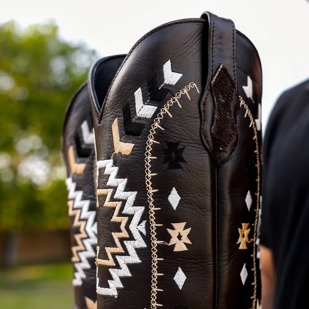 Brown Cowhide Leather Boots - Square Toe
