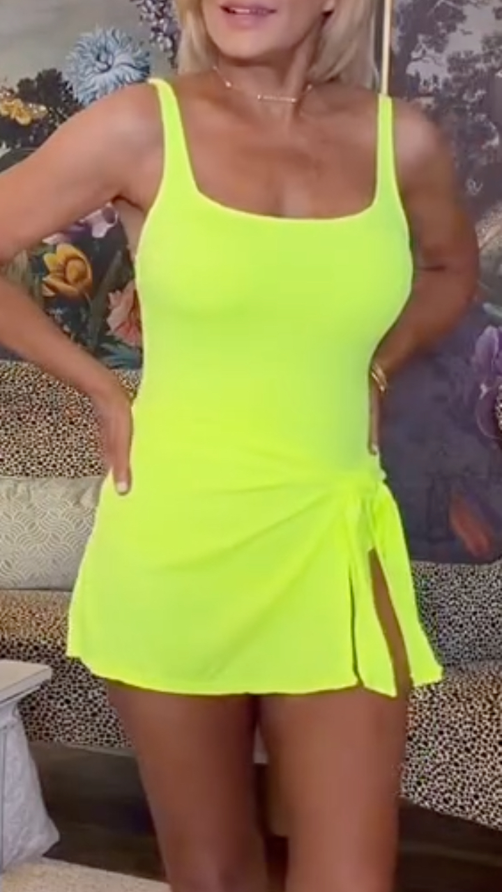 Women Strappy Plain Color Casual Swimsuit