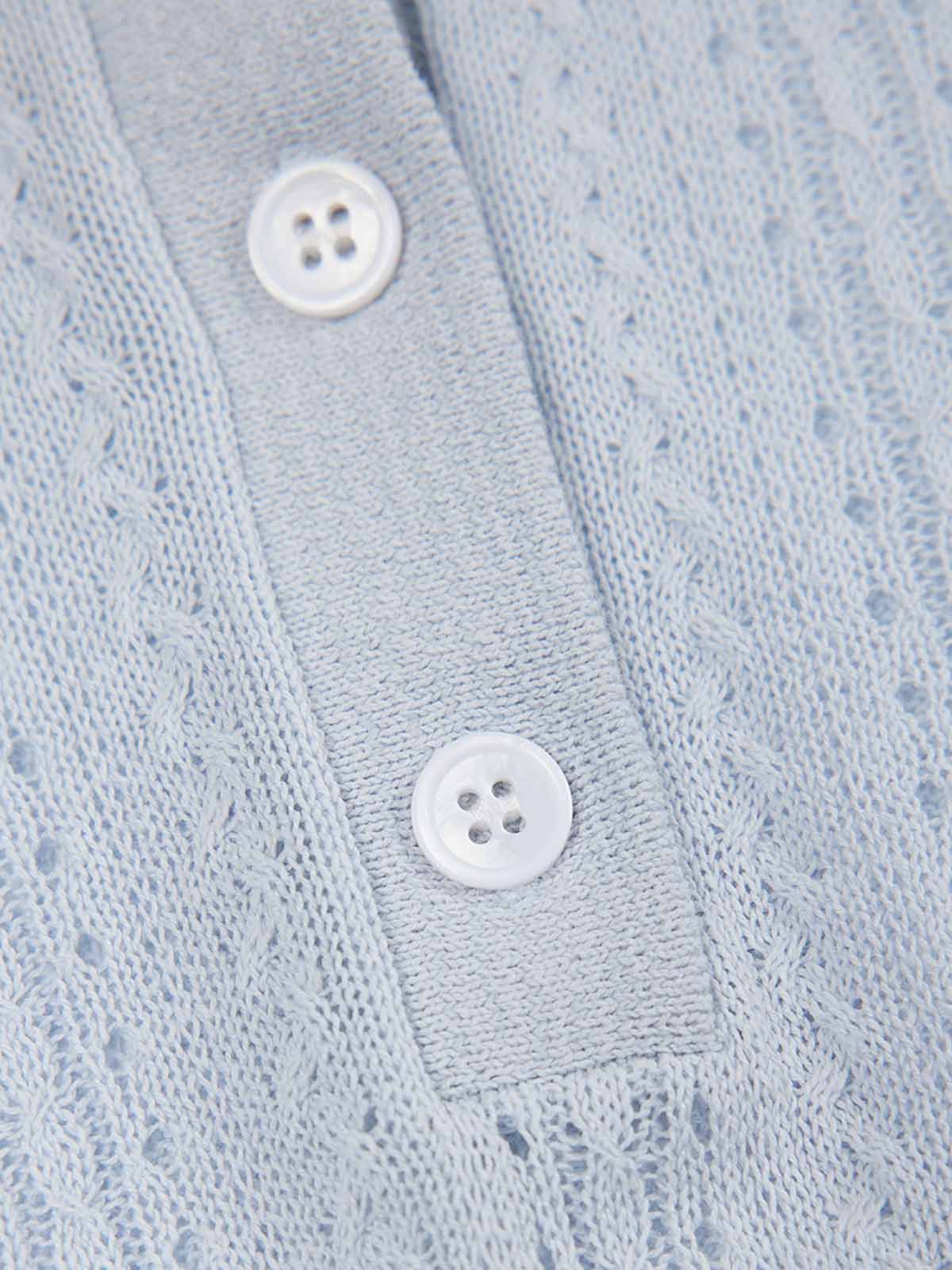 ASOBIO Ribbed Knit Polo Top