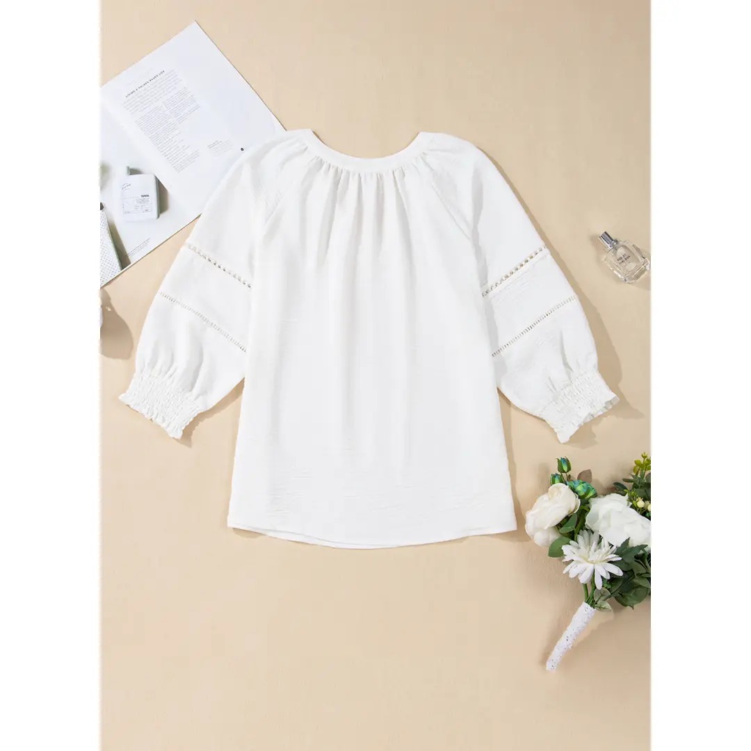 ✨✨ Women's Casual V-Neck Lantern Sleeve Tunic Blouse