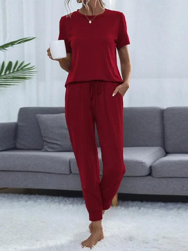 Women's Comfortable Solid Color Lounge Set