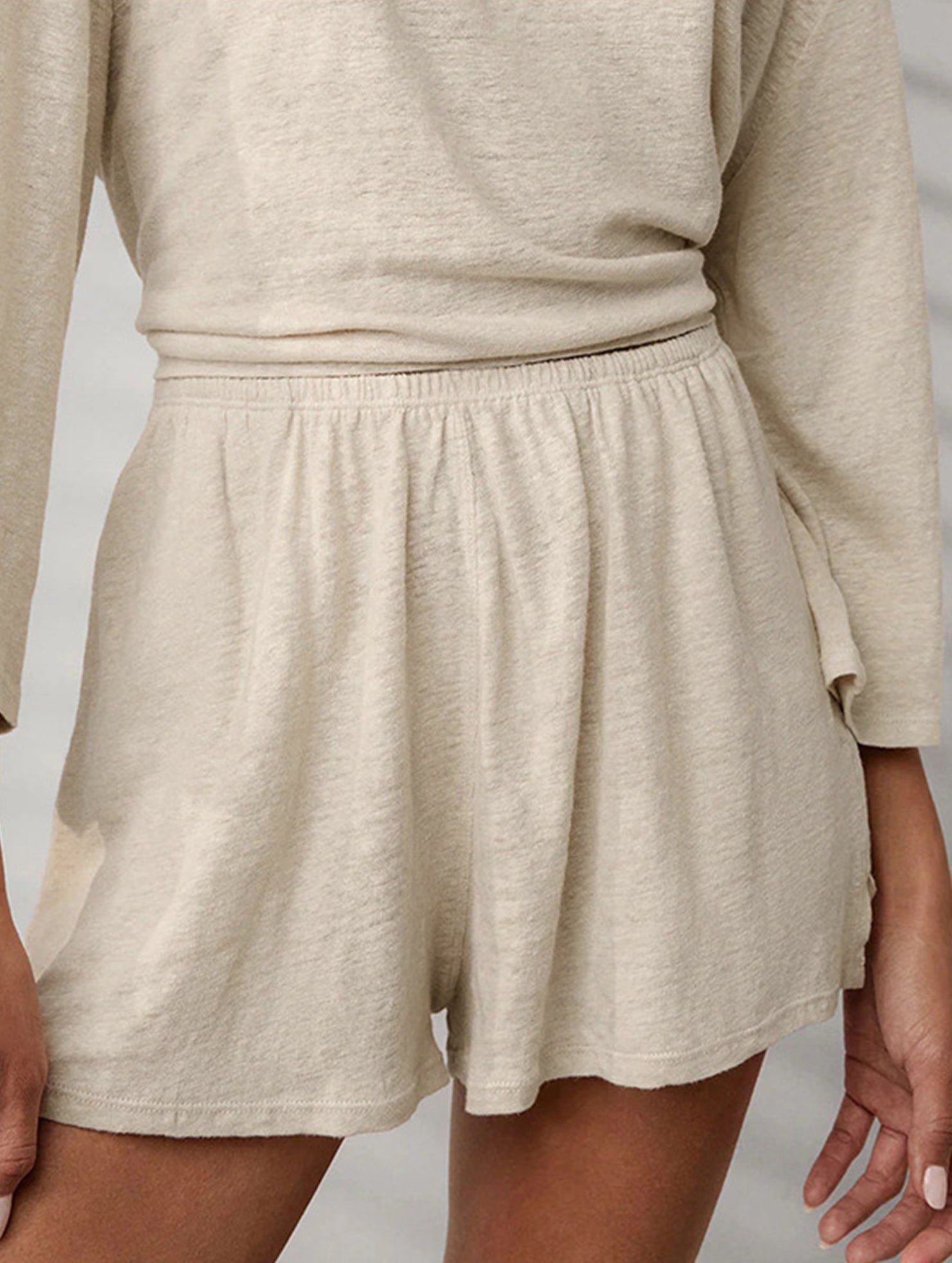 Tencel Linen Lounge Tee Shorts Set_CWSTB01060