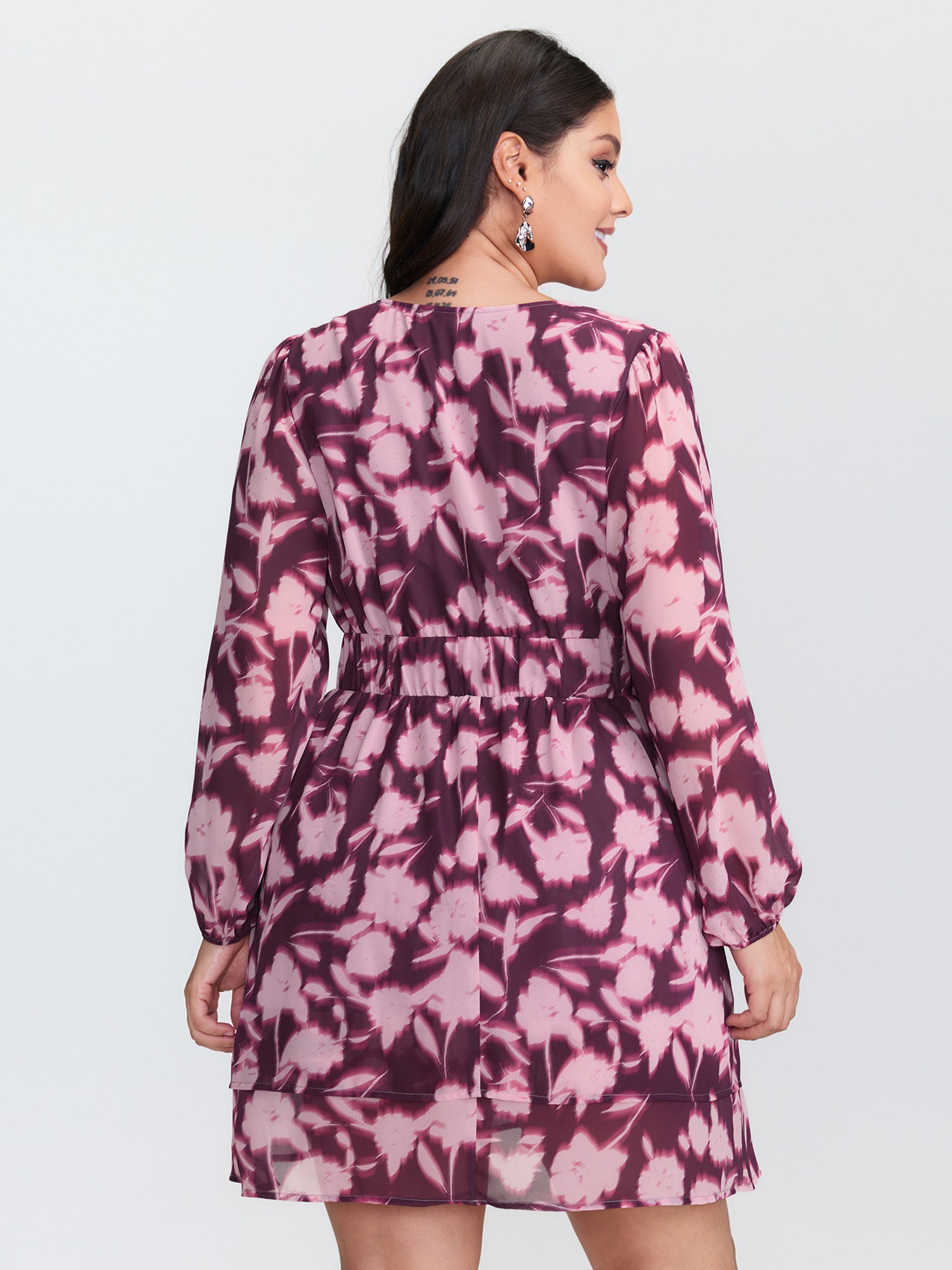 Floral Print Side-Tie Waist Mini Dress