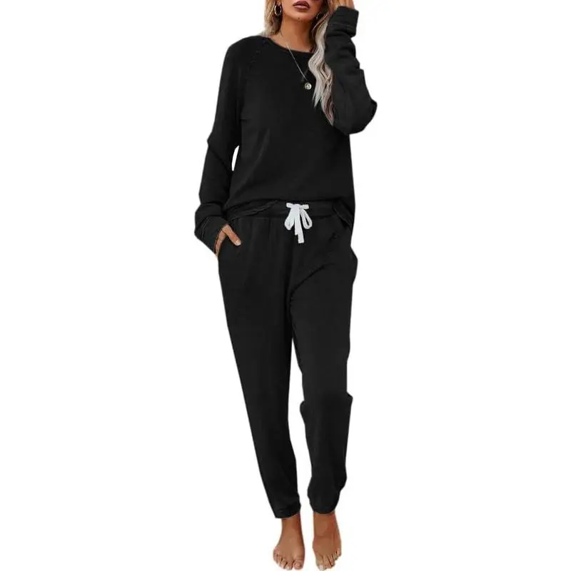 Women's Solid Sweatsuit Set 2 Piece