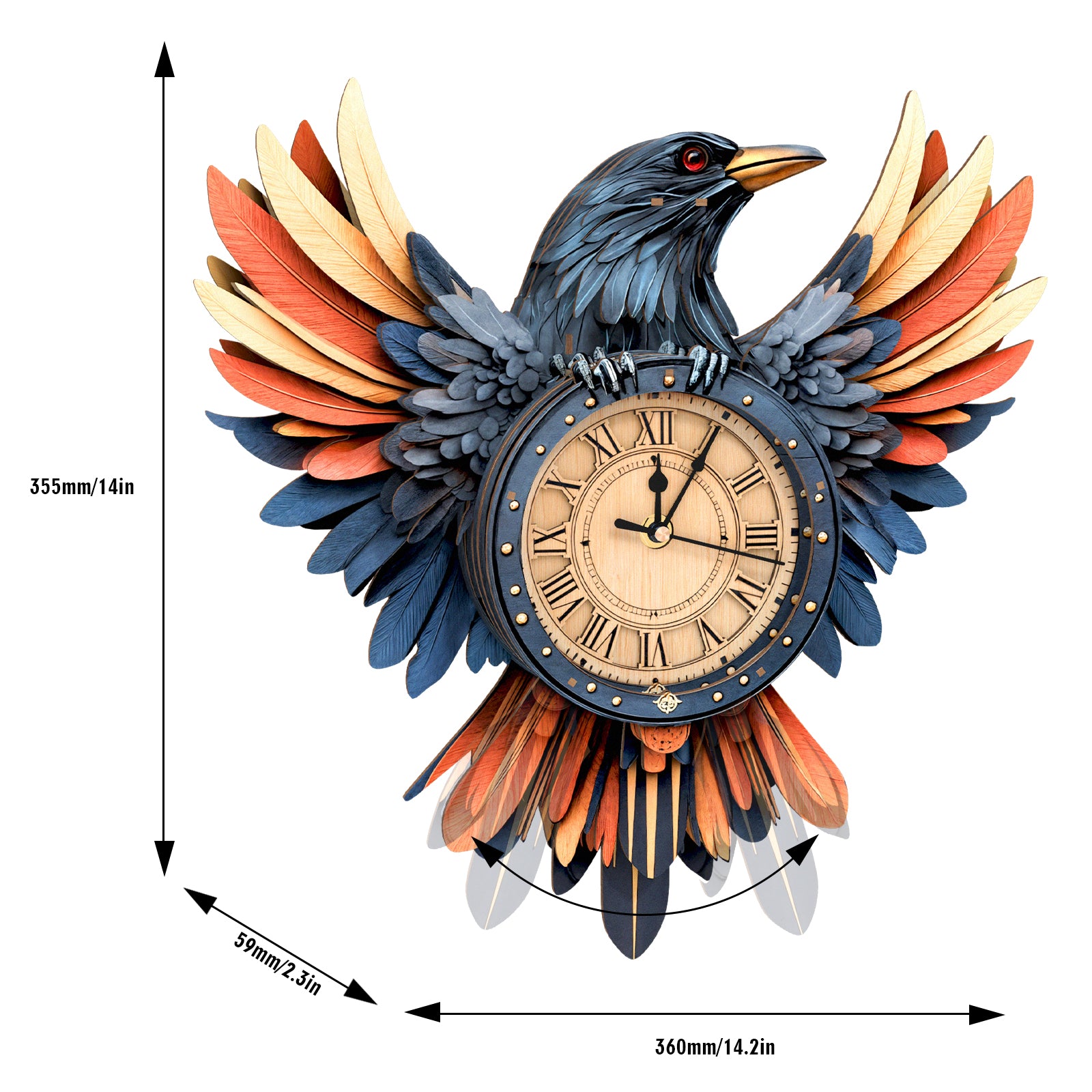 Ravenâ€“ DIY Wooden Clock, 3D Puzzle Craft Kit