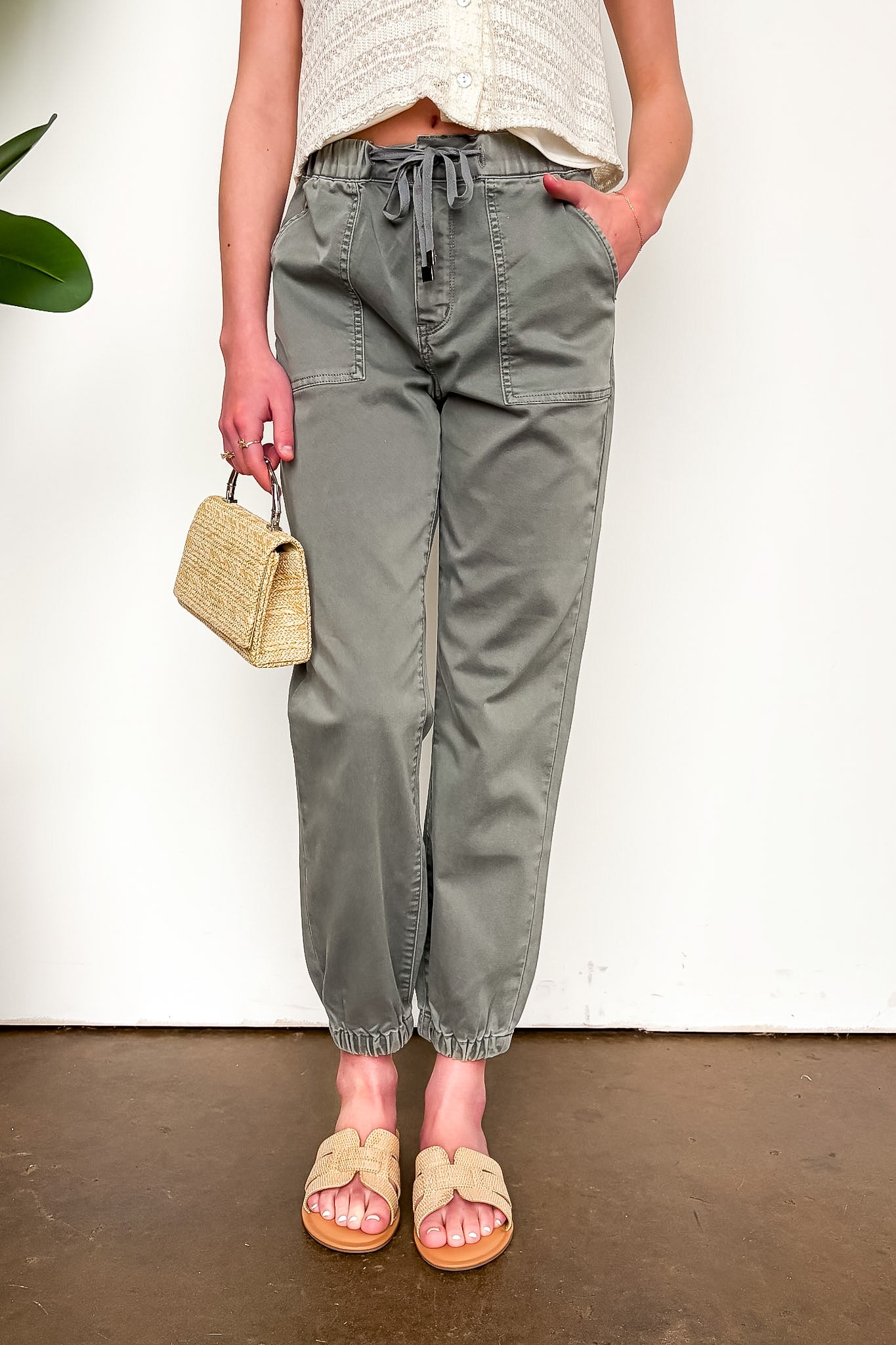 High Rise Jogger Crop Pants