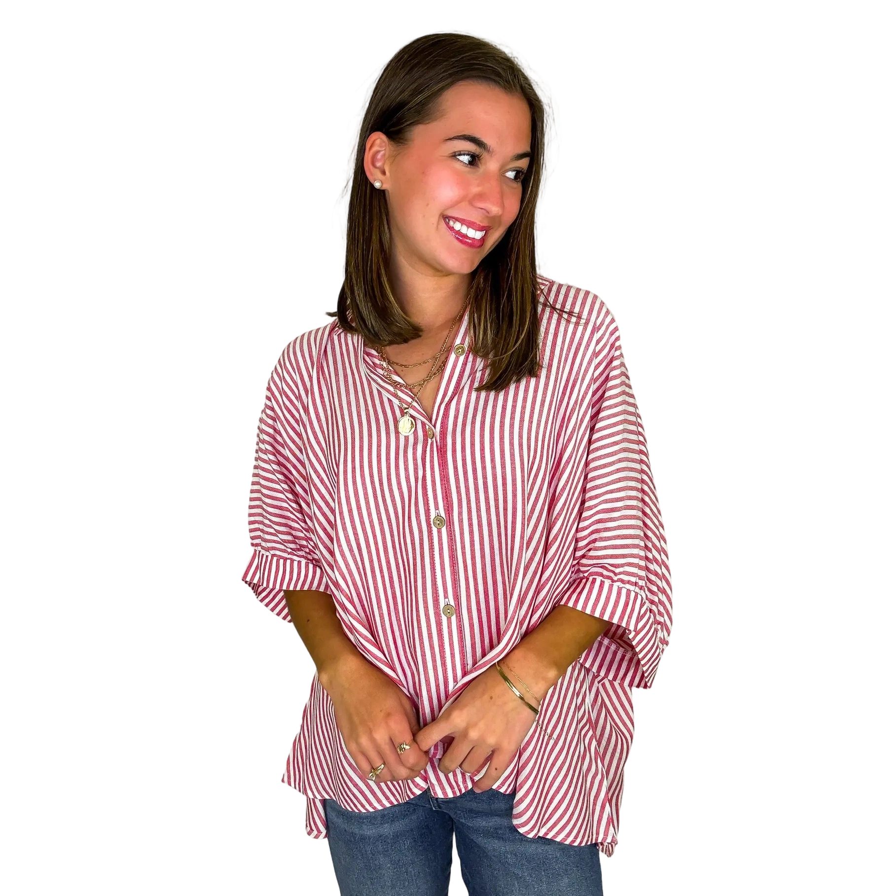 Classic Striped Relaxed-Fit Button-Down Shirt