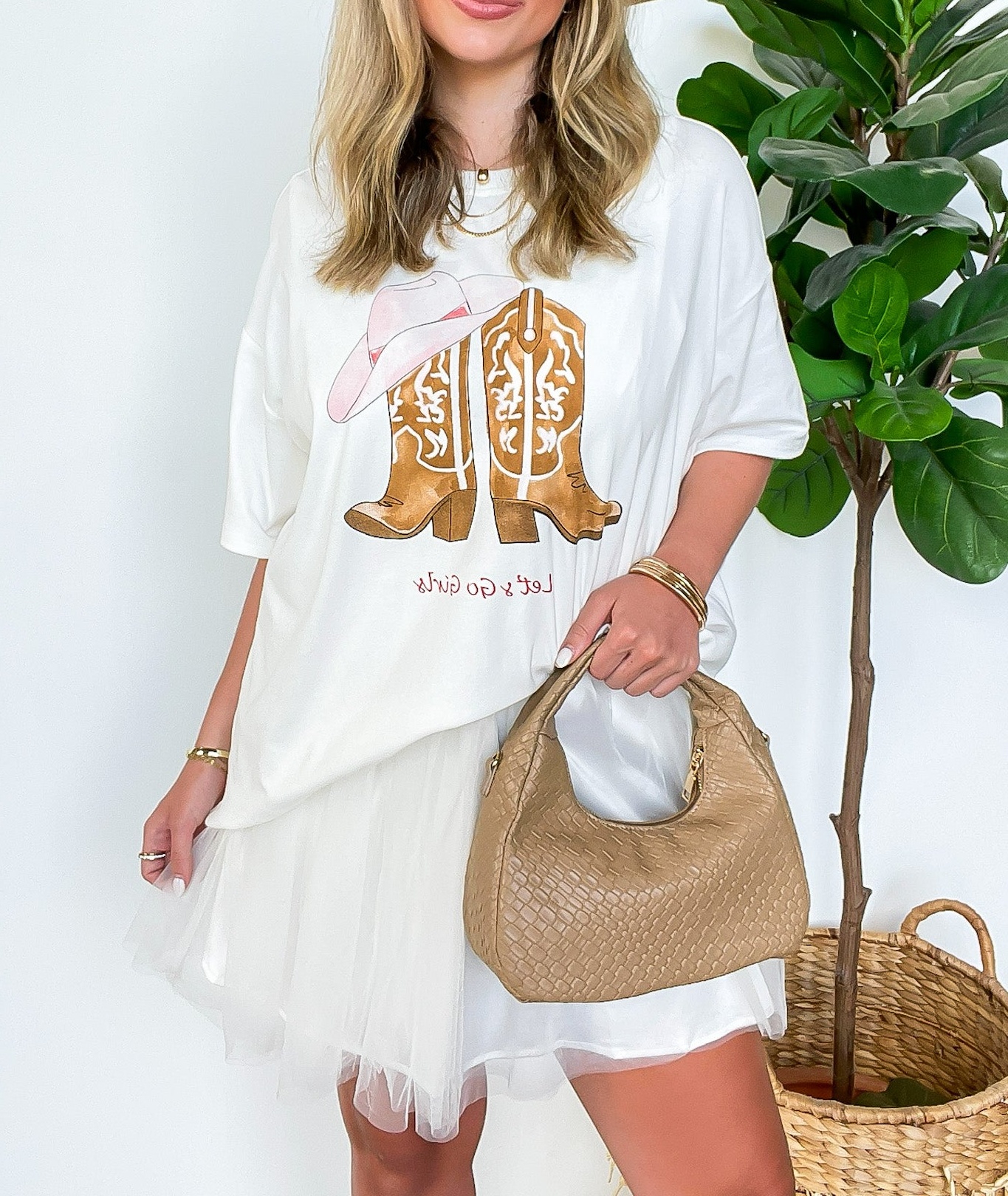 Girls Boot Graphic Oversized Tee