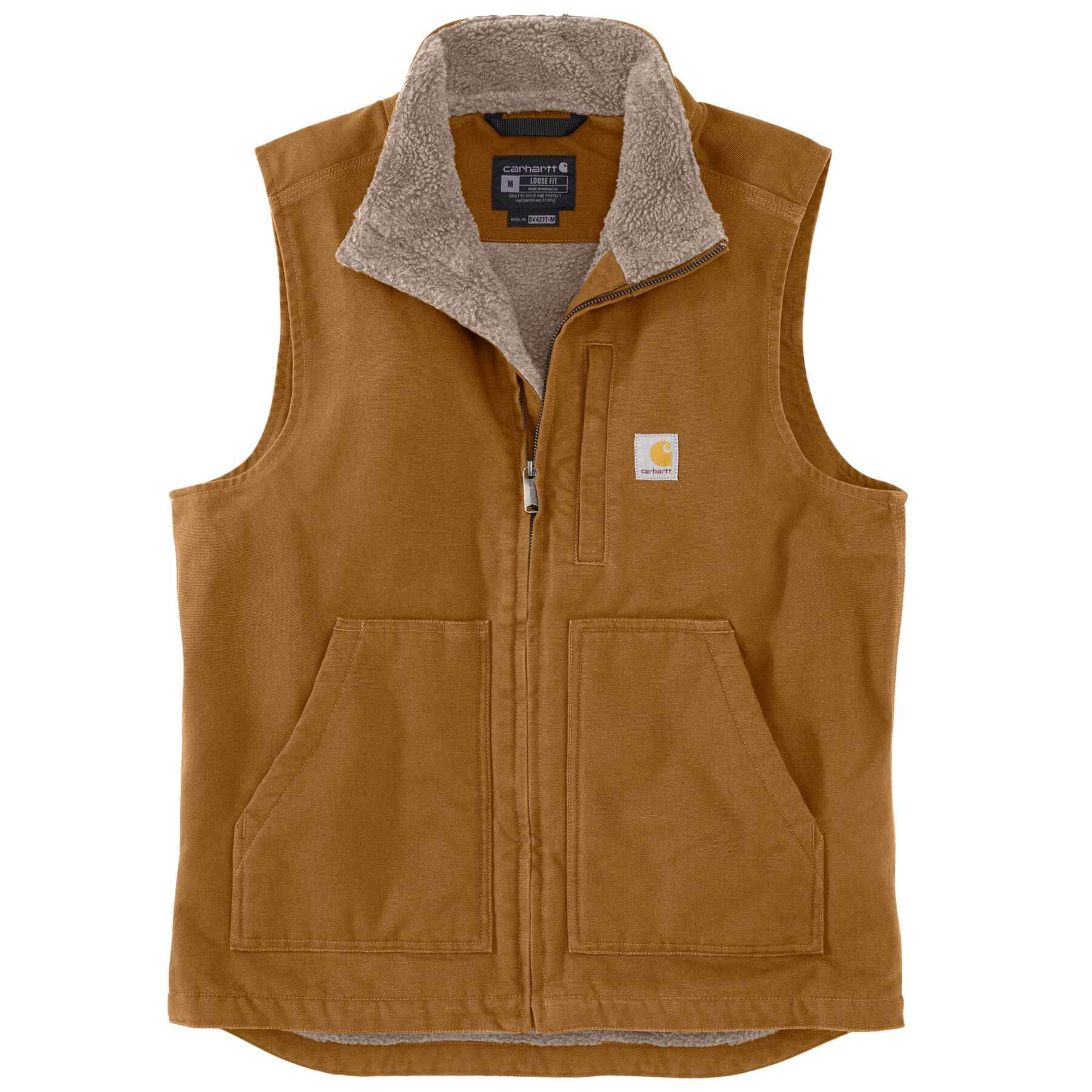 CHT Washed Duck Loose Fit Sherpa-Lined Mock Neck Gilet Vest 104277