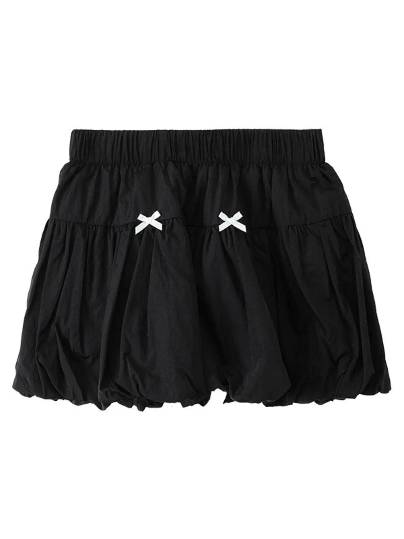 Bubble Hem Elastic Waist Mini Skirt