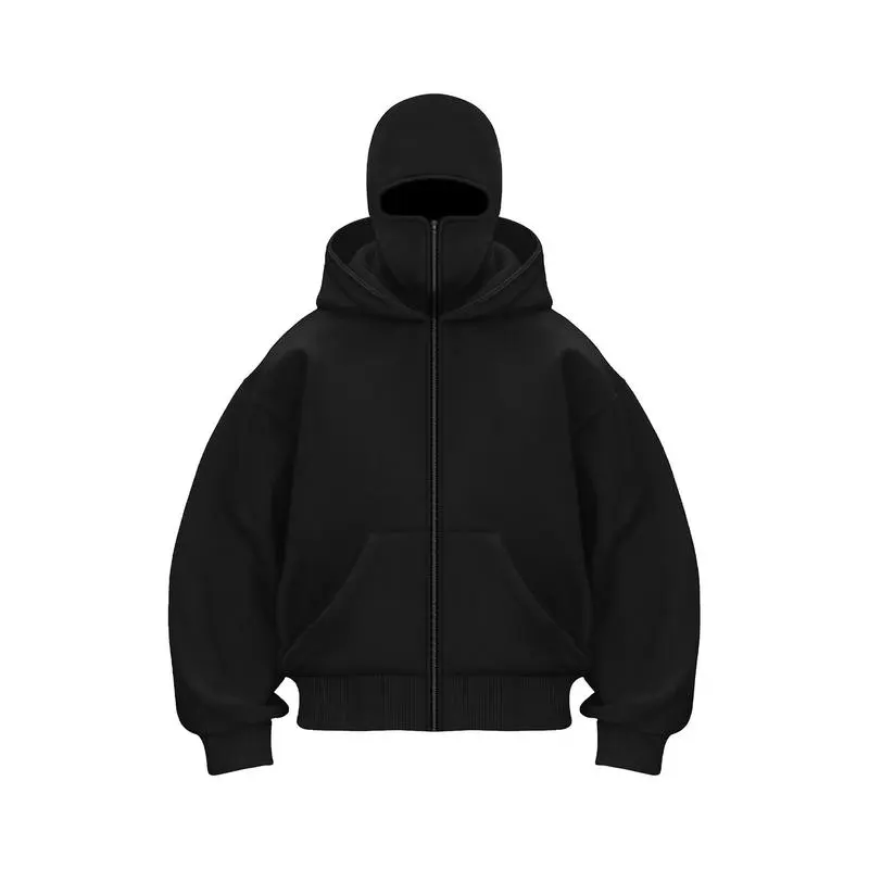 🖤Balaclava Jacket Double Layer Street Hoodie Jacket