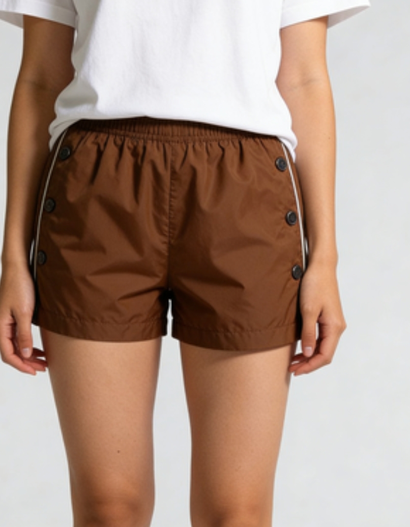 SIDE SNAP NYLON SHORTS - Daily Utility Staple
