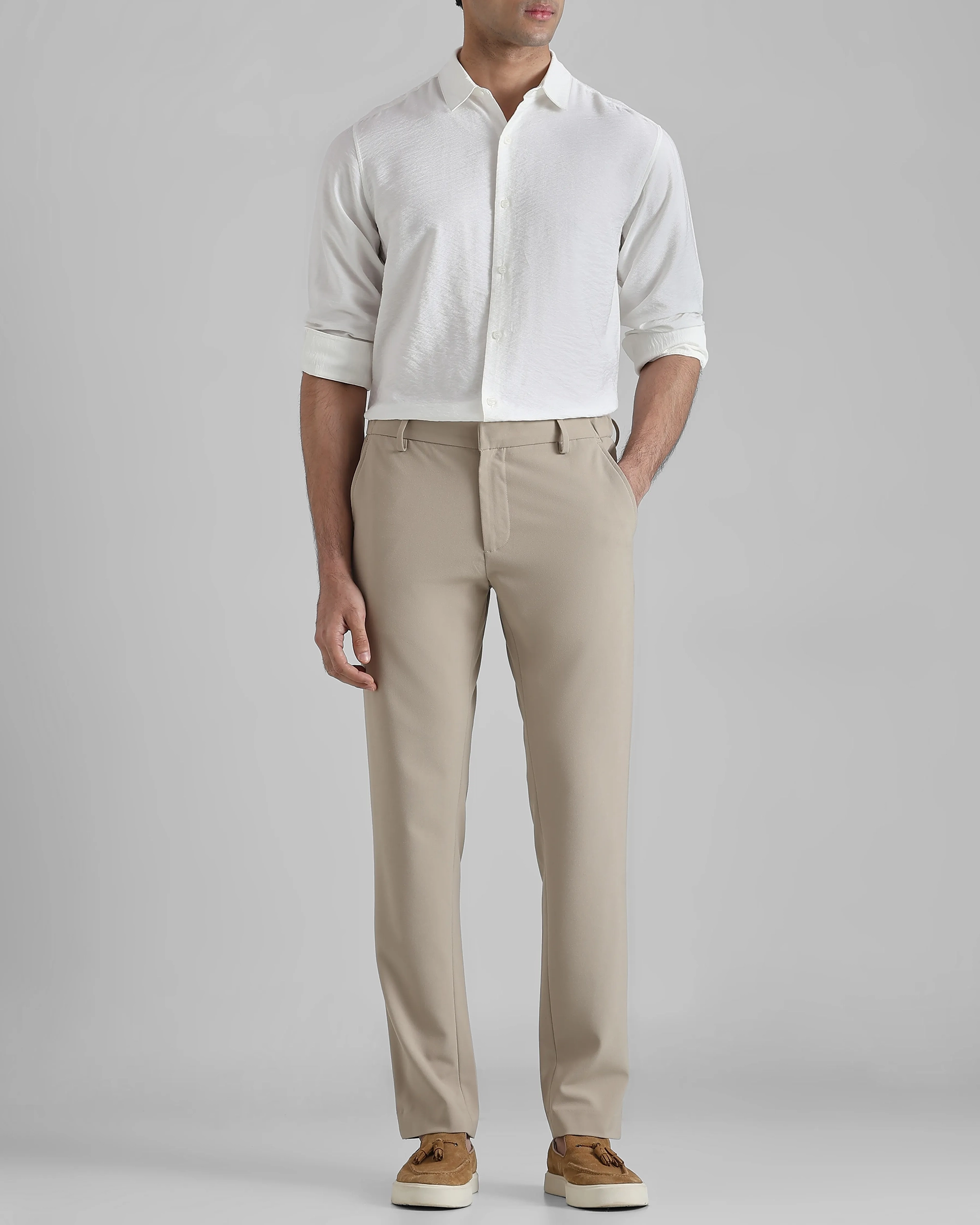 Leisure Simple Comfortable Slim-Fit Breathable White Shirt