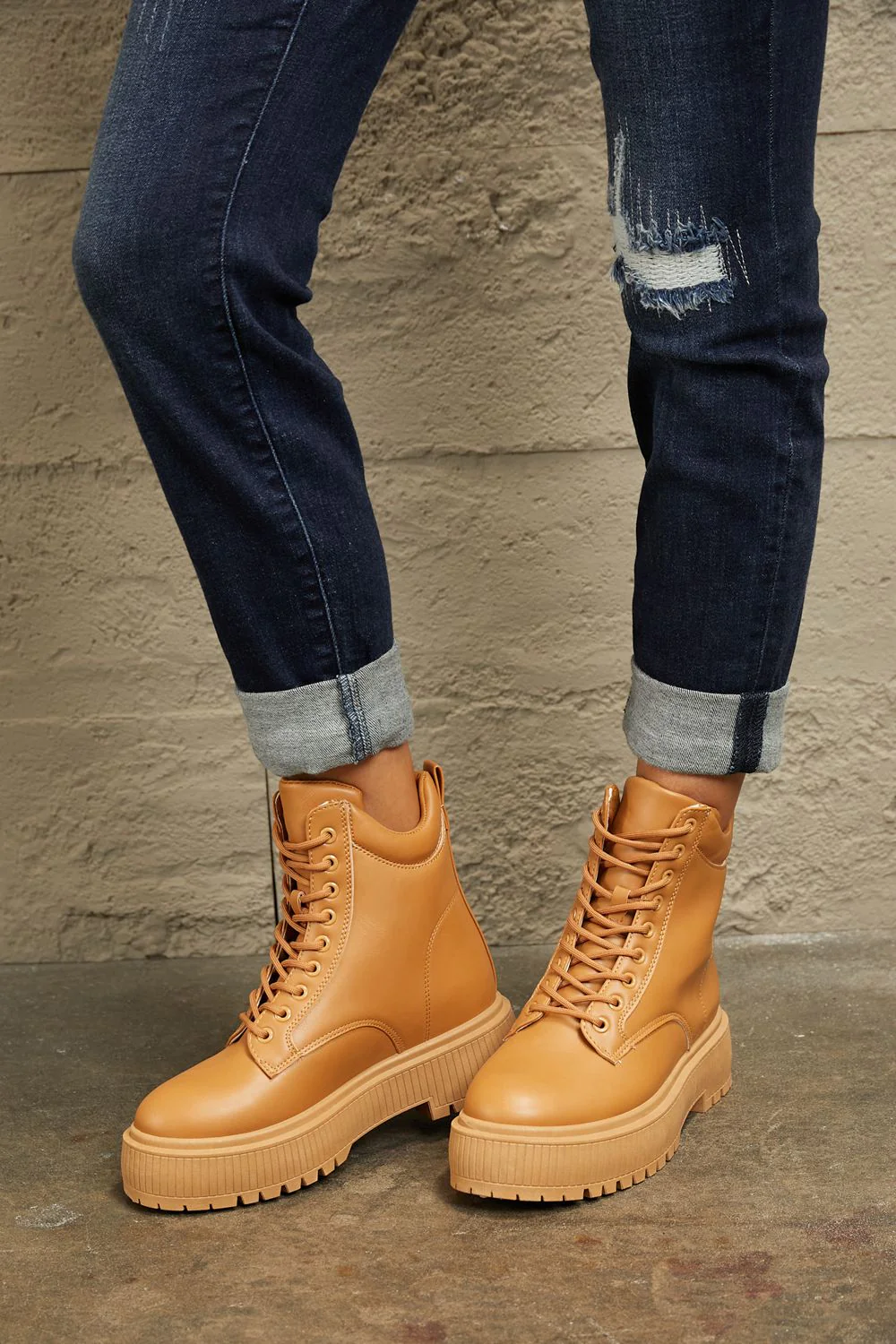 Woodland Wanderer Platform Combat Boots