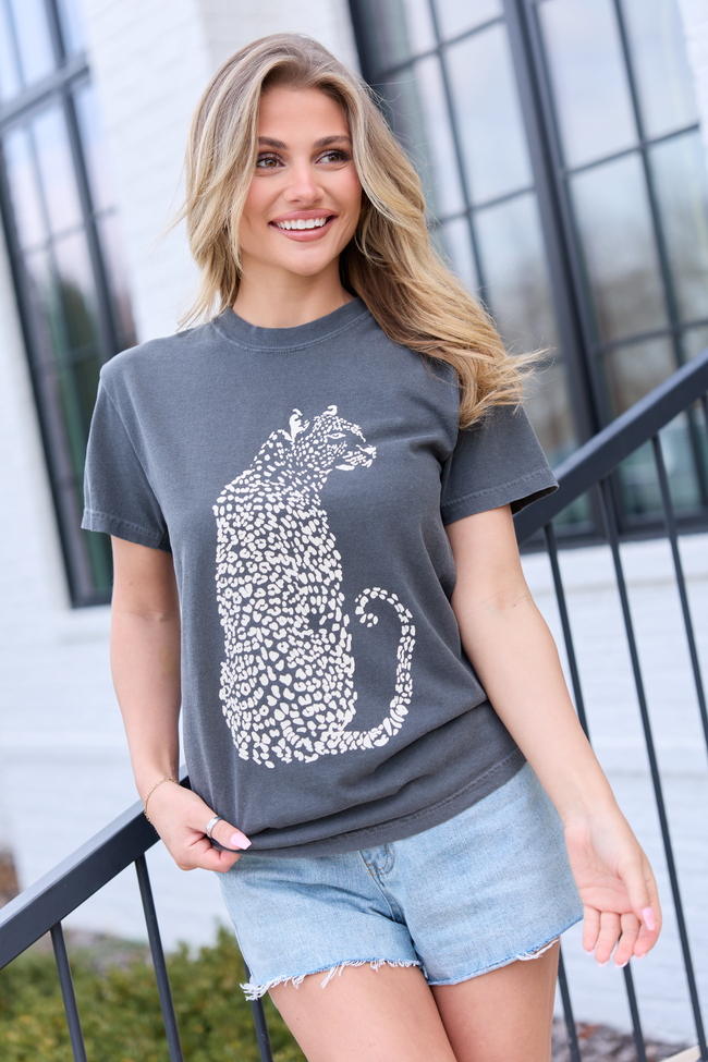 Leopard Dark Grey Graphic Tee