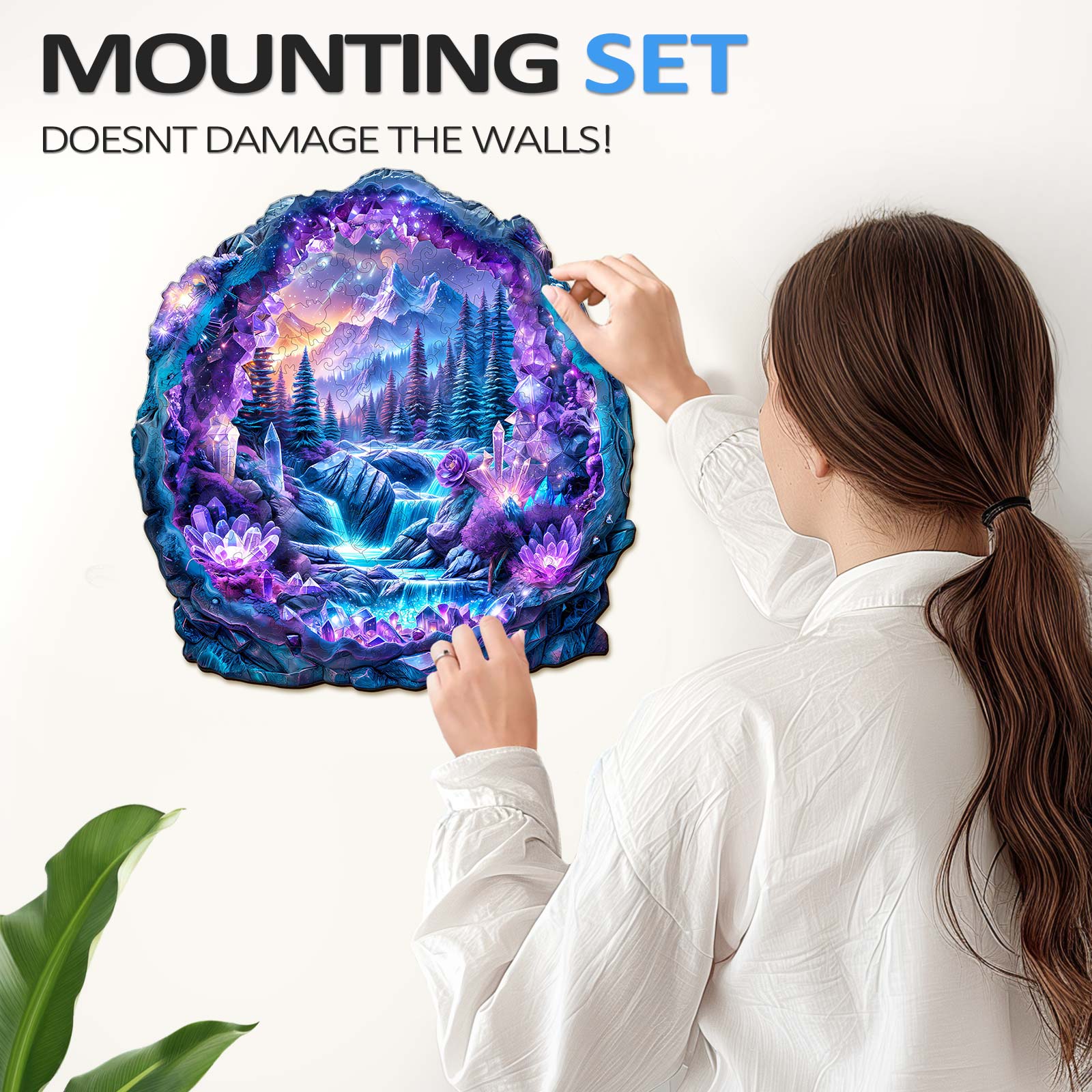 Crystal mine landscape-1 Wooden Jigsaw Puzzle