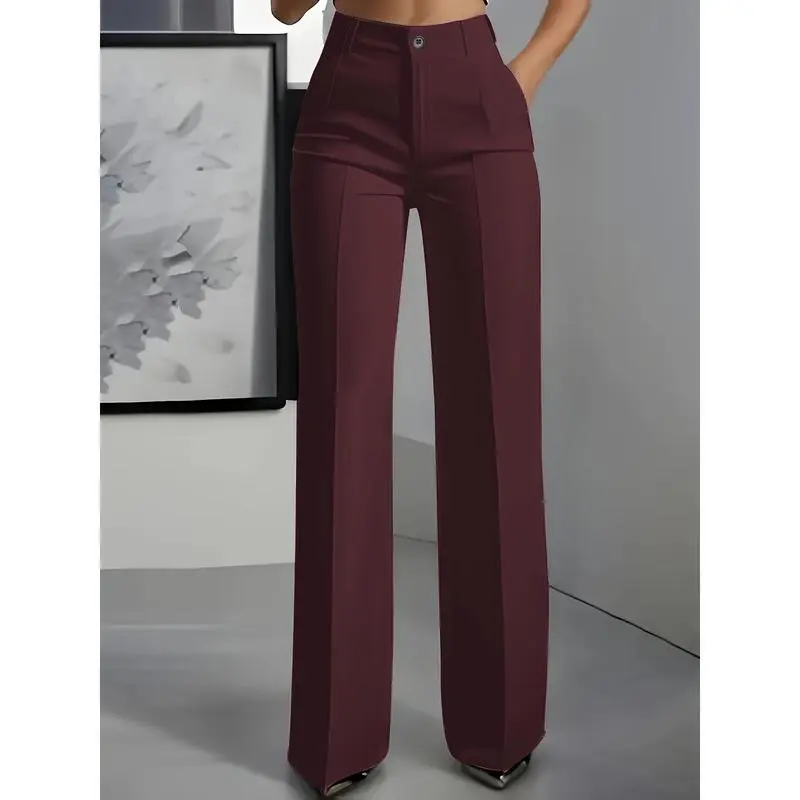 Women's Straight Leg Dress Pants for Work, Classic Business Trousers