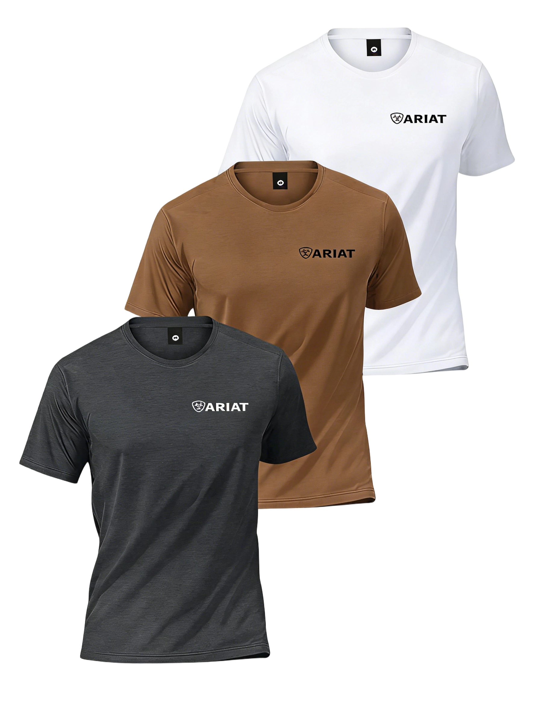 6 Piece Set Sport Short Sleeve T-Shirt, Casual Commute Wear